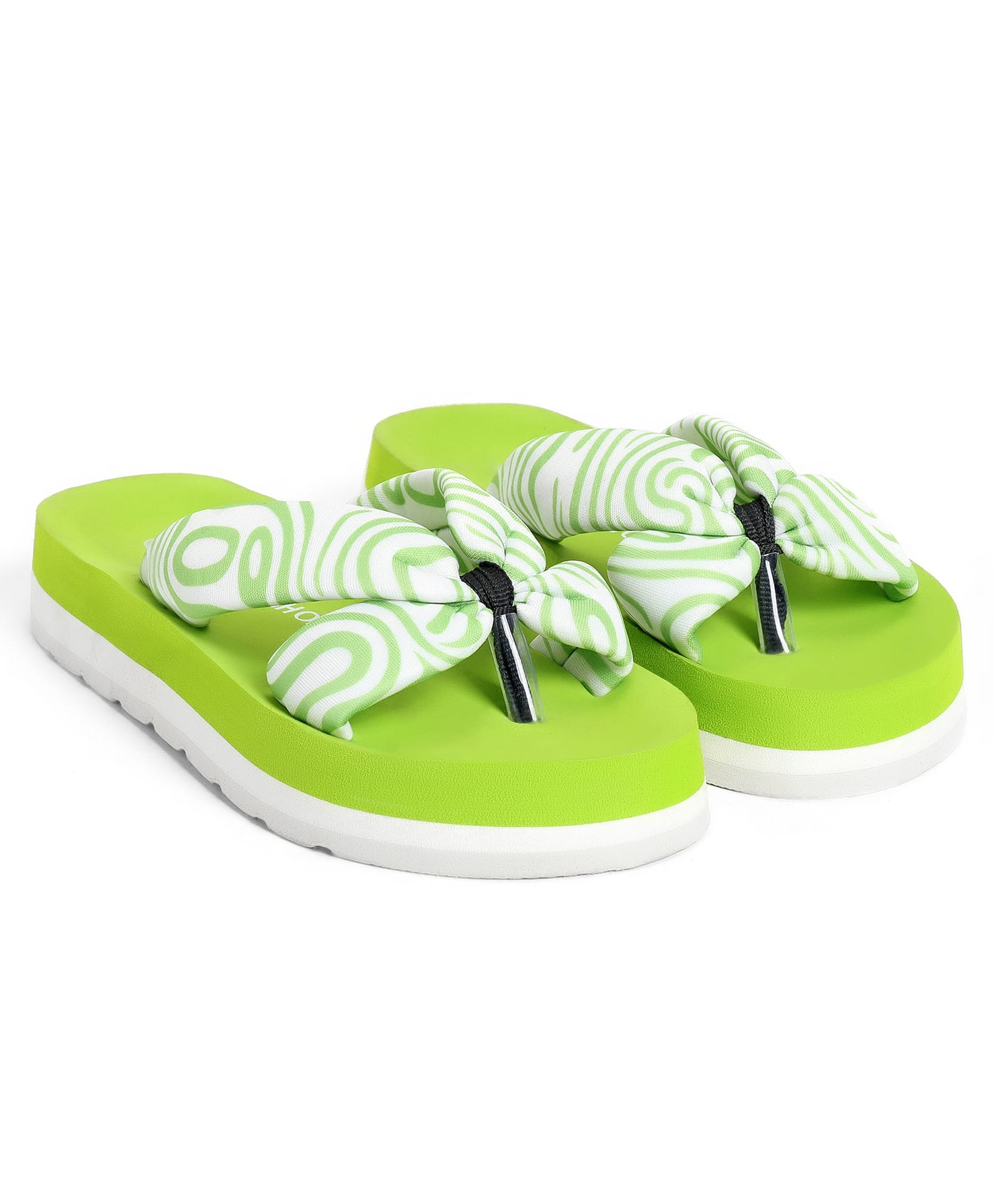 TOMSY CHOICE Abstract Designed Flip Flops - Green-picture-15