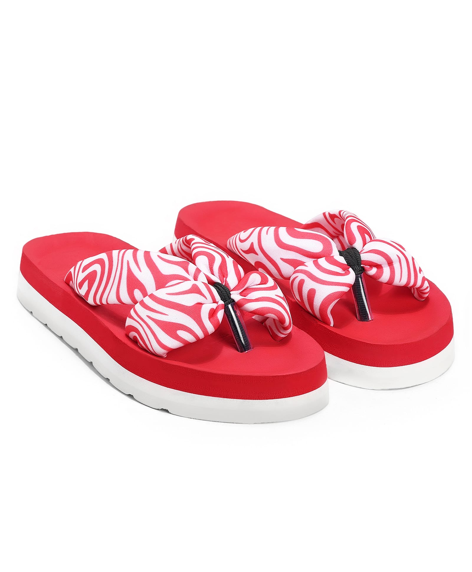 TOMSY CHOICE Abstract Designed Flip Flops - Red-image-42