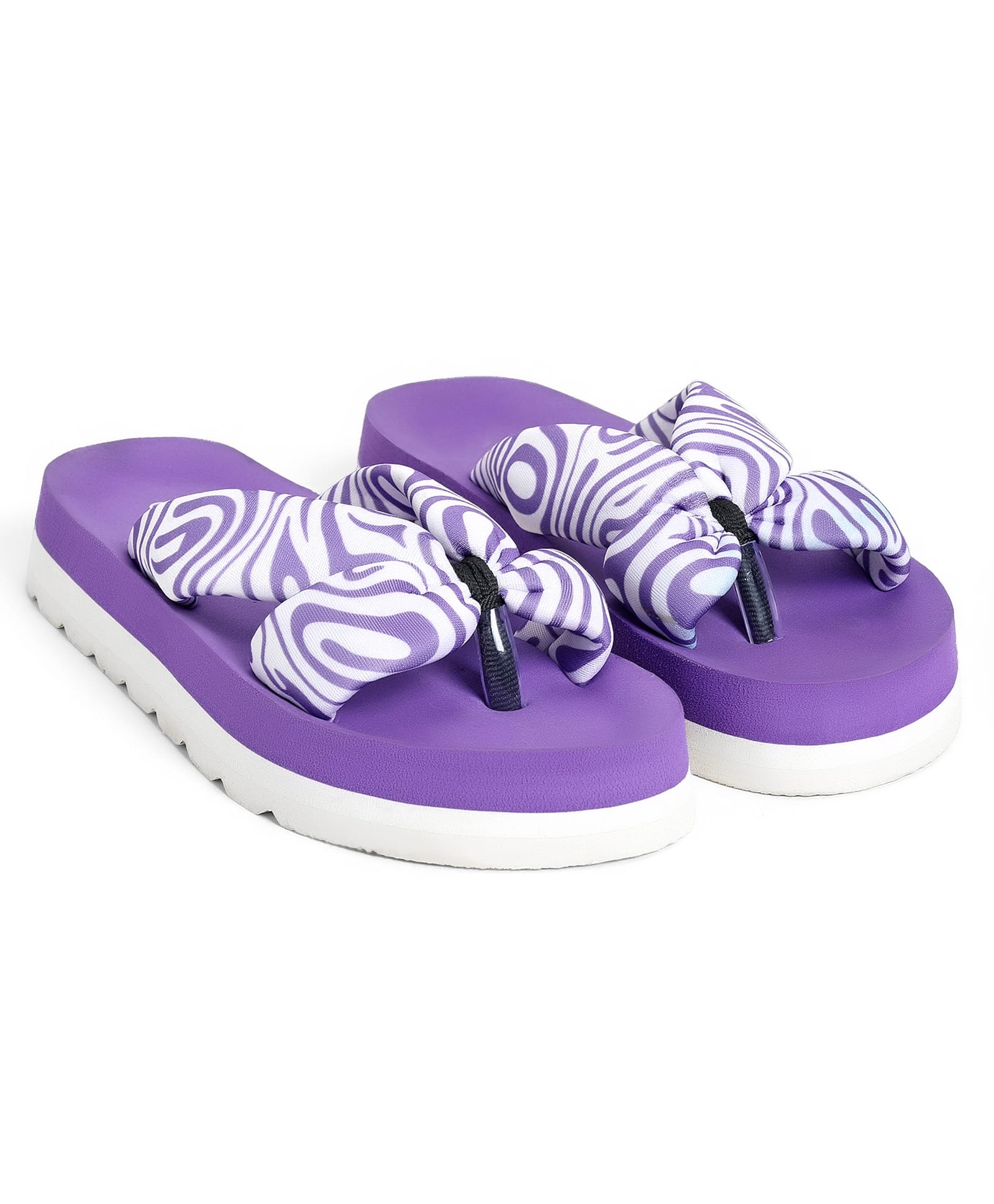 TOMSY CHOICE Abstract Designed Flip Flops - Purple-picture-10
