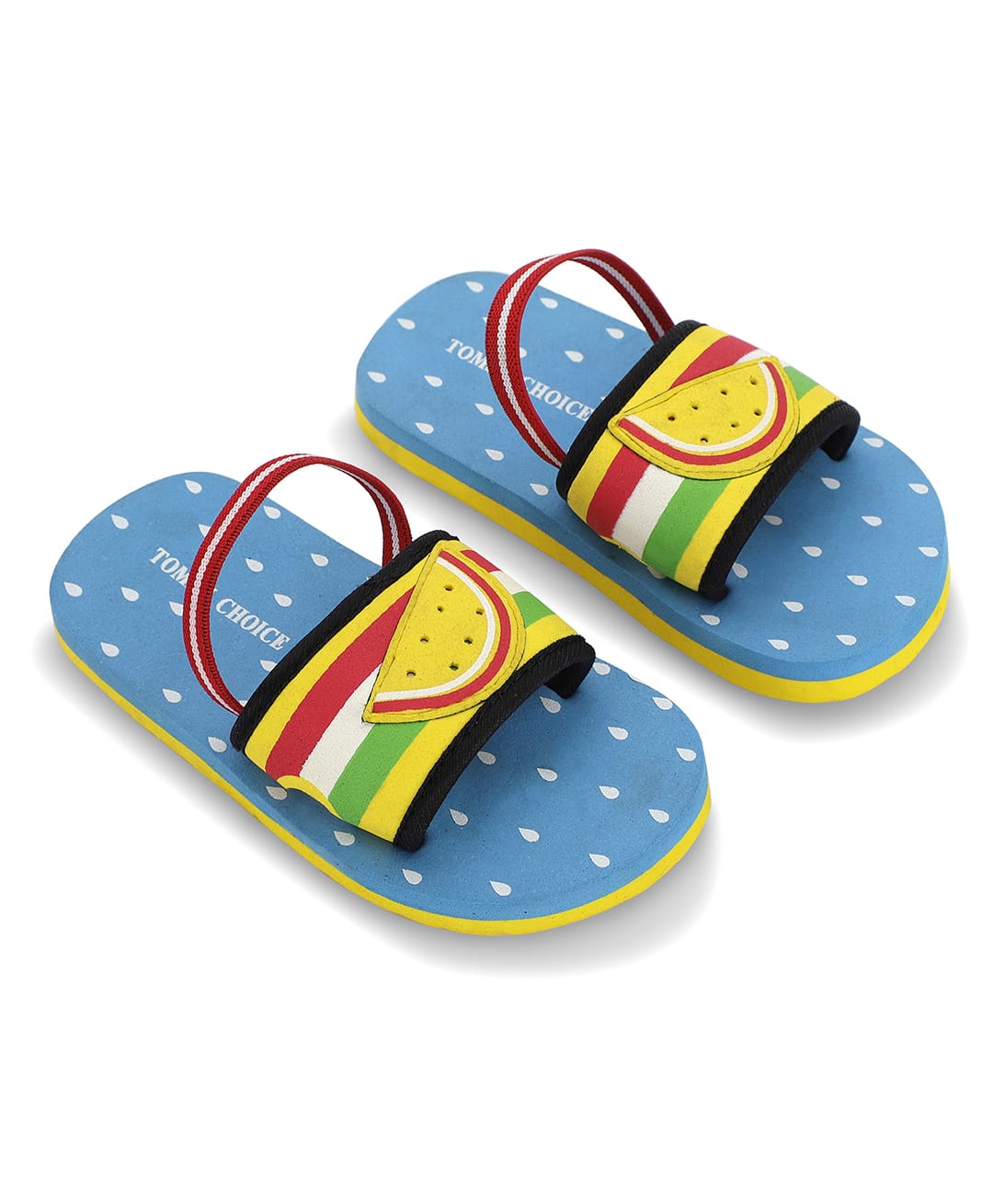 TOMSY CHOICE Striped & Fruit Patch Detailed Back Strap Sandals - Blue-picture-28