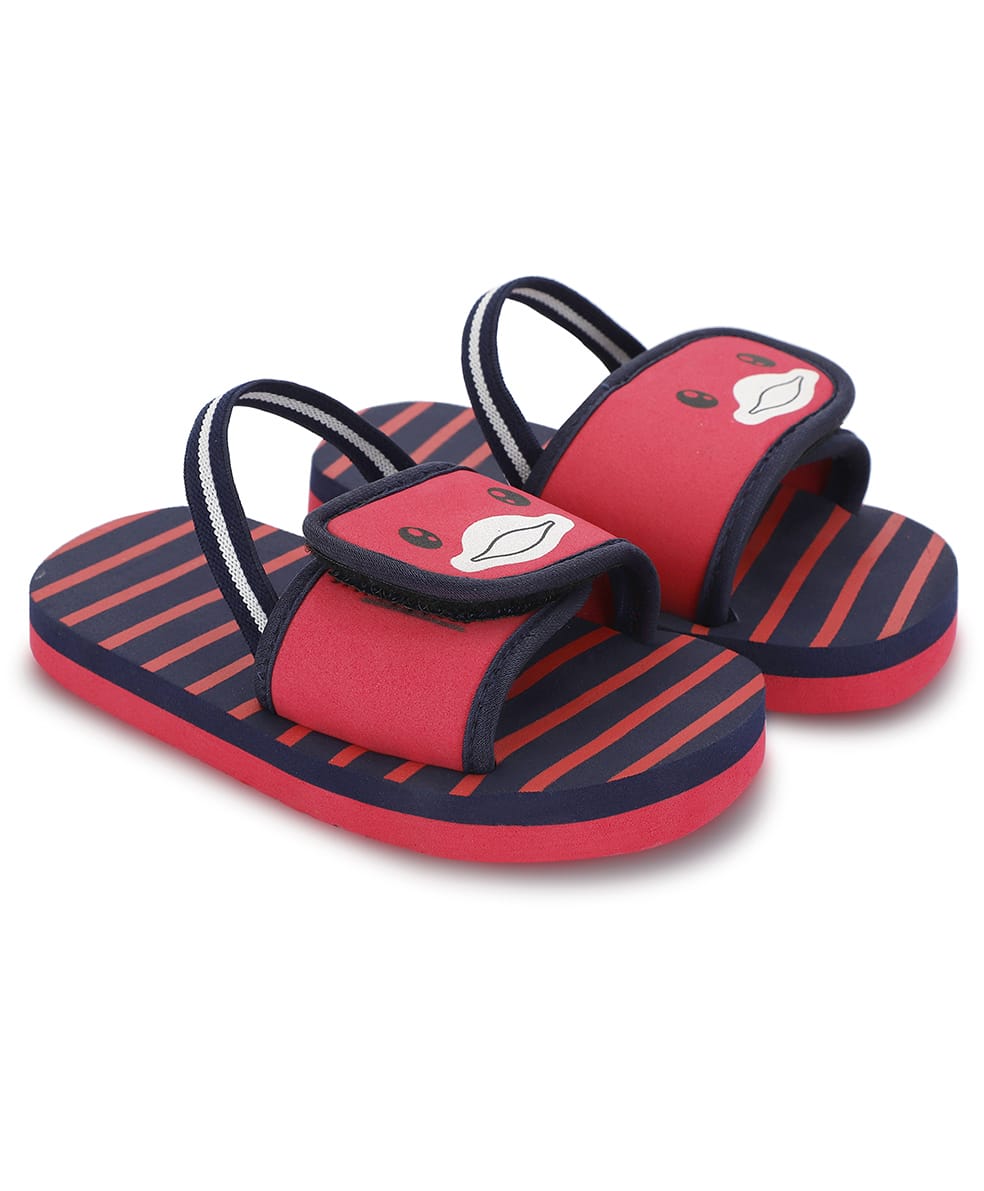 TOMSY CHOICE Striped & Duck Face Designed Back Strap Sandals - Navy Blue-picture-26