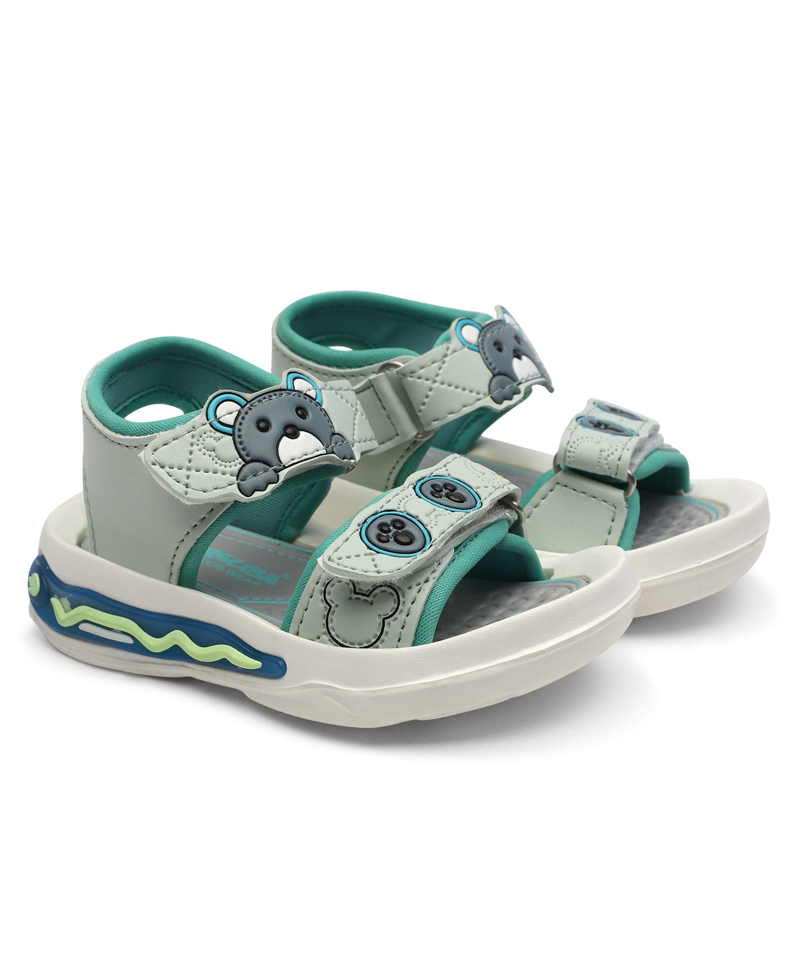 TOMSY CHOICE Bear Designed Velcro Closure Sandals - Green-picture-15