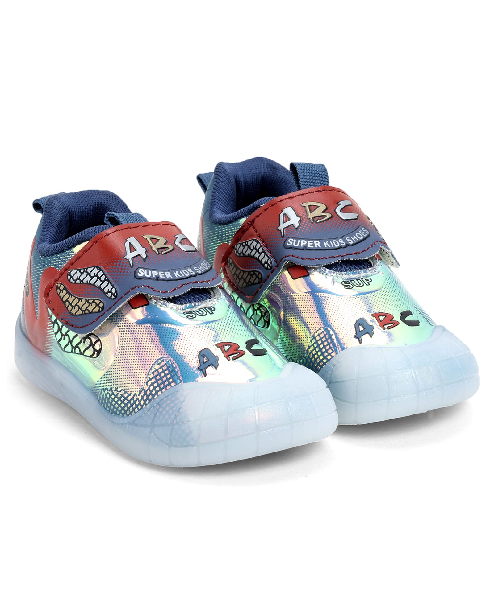TOMSY CHOICE Colour Blocked Velcro Closure Shoes - Red-image-38