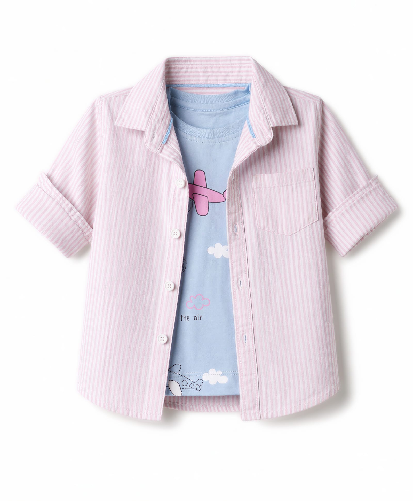 Dapper Dudes Cotton Woven Shirt Full Sleeves Striped Pink 9-12 Months-image-32