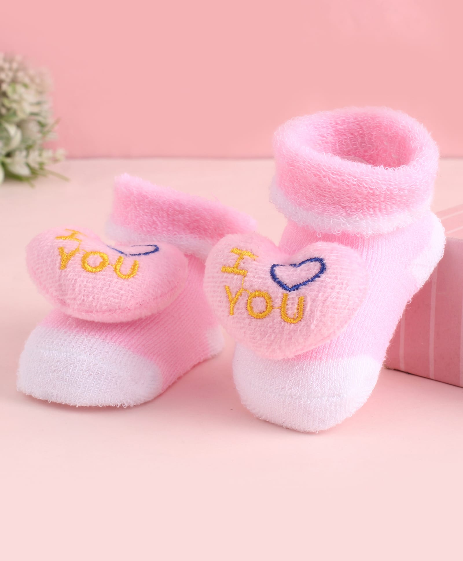 Cute Walk by Babyhug Fabric Socks Shoes With Large Heart Applique - Pink-picture-20