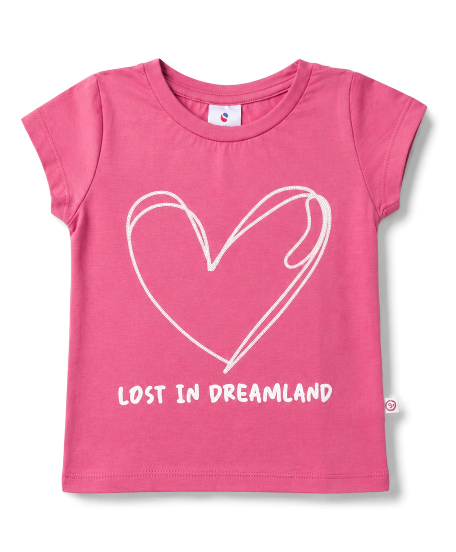 Ollypop Cotton Knit T-Shirts Half Sleeves Round Neck Graphic Heart Print Pink 12-18 Months-picture-47
