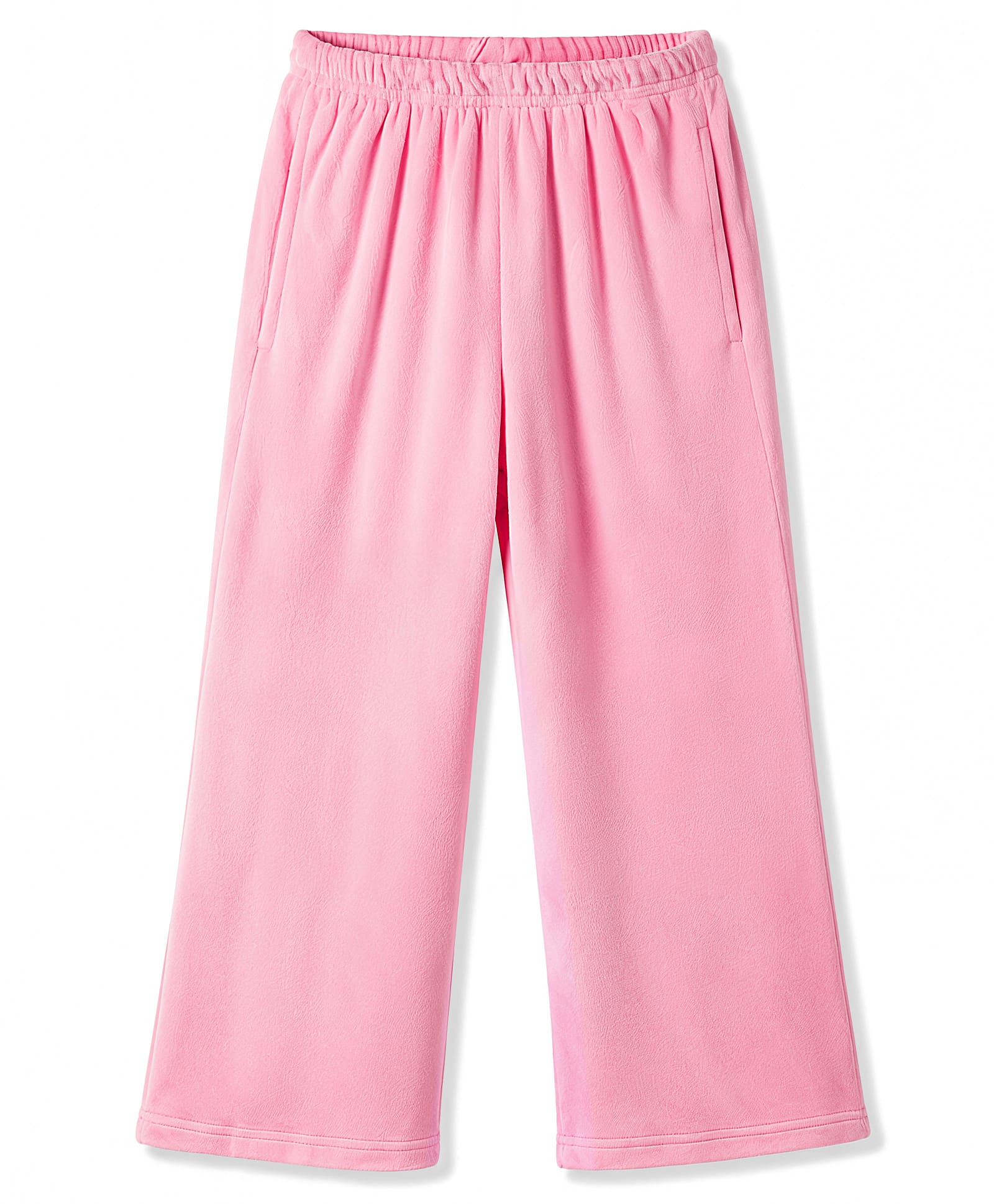 Babyhug Velour Knit Full Length Solid Textured Lounge Pant - Light Pink-image-8