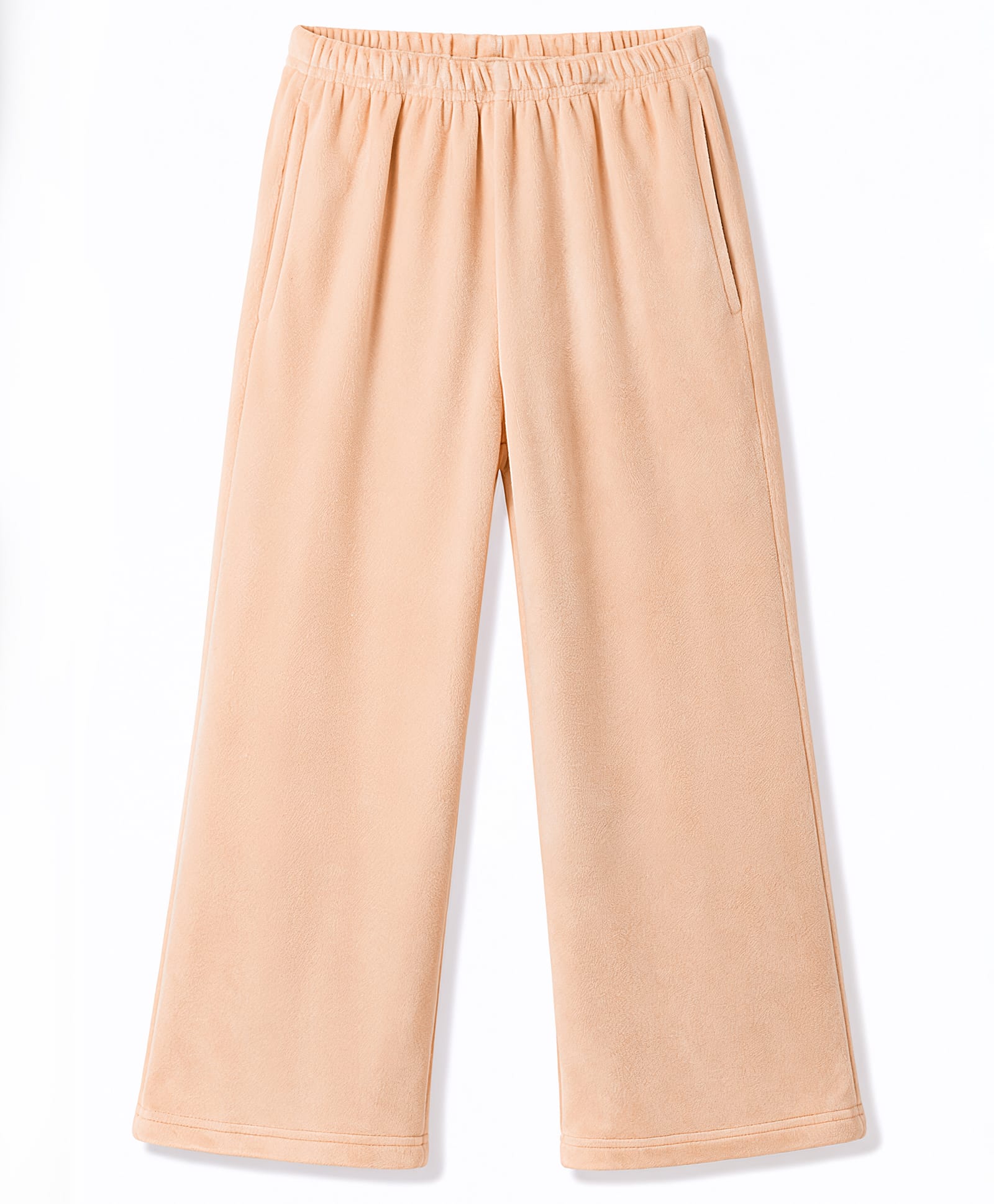 Babyhug Velour Knit Full Length Solid Textured Lounge Pant - Tan-picture-20