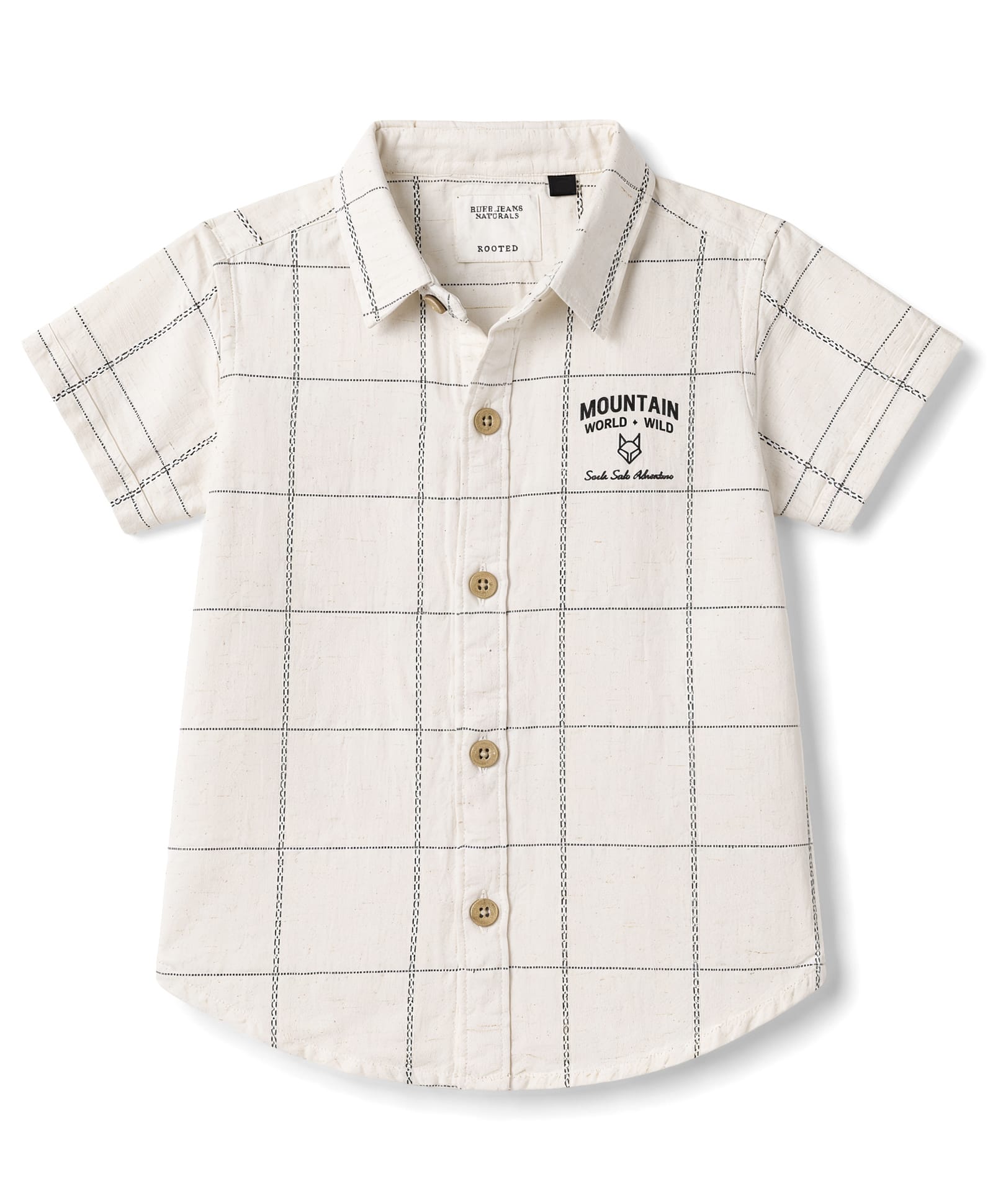 Ruff Woven Shirt Checks Half Sleeves Offwhite 2-3 Years-image-0