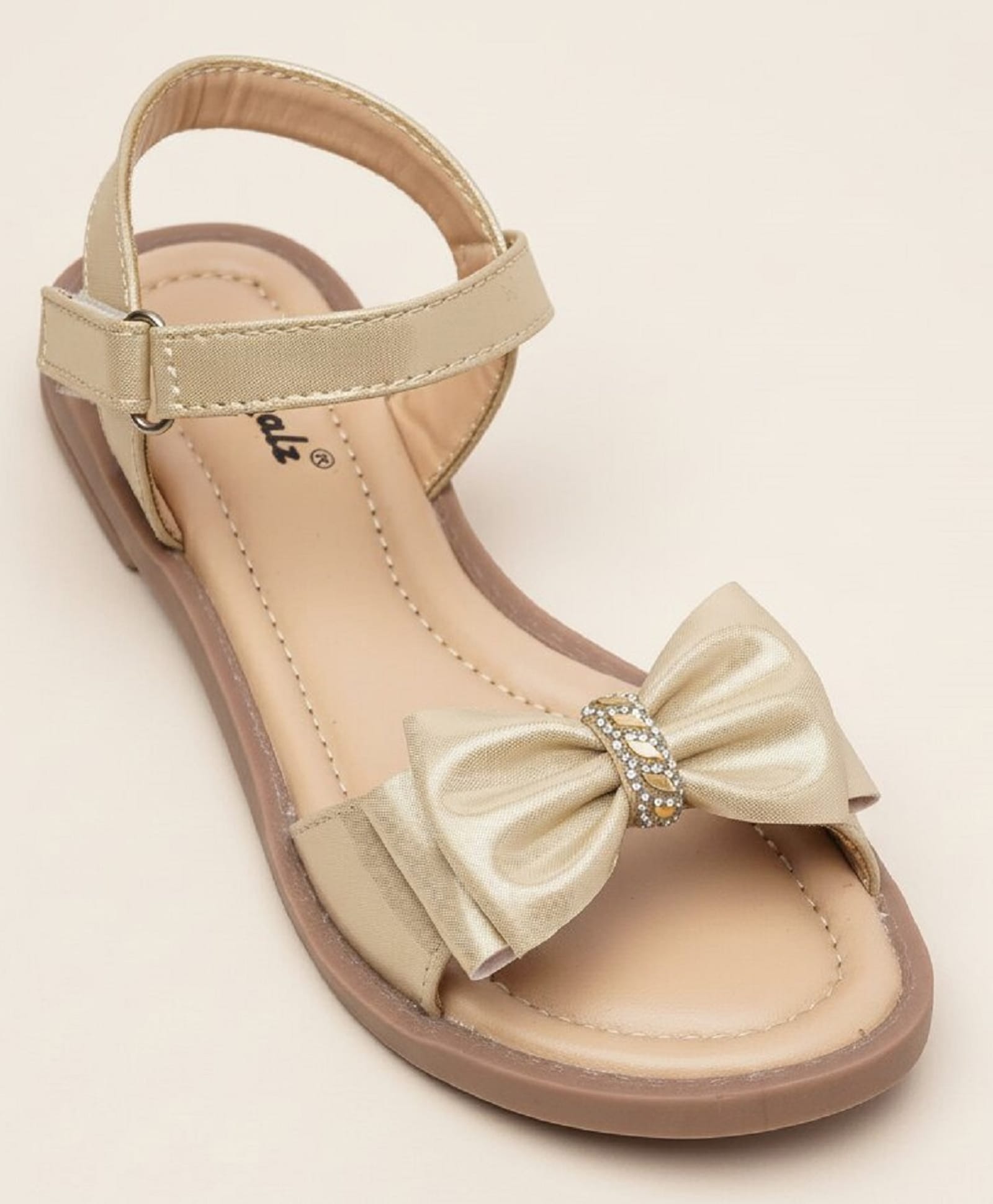 boyz n galz Bow Applique Detailed Stones Embellished Sandals - Gold-image-42
