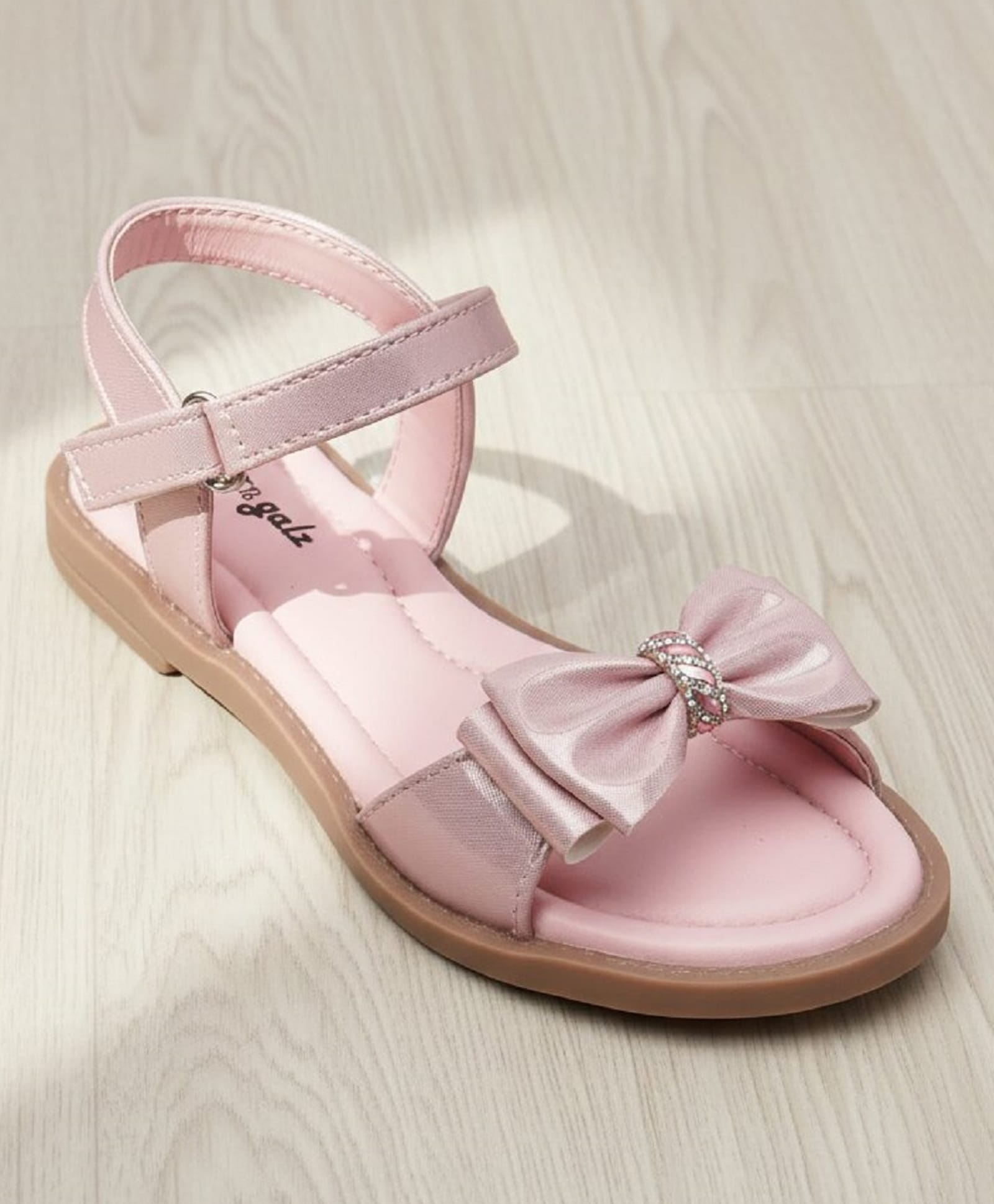 boyz n galz Bow Applique Detailed Stones Embellished Sandals - Pink-picture-25