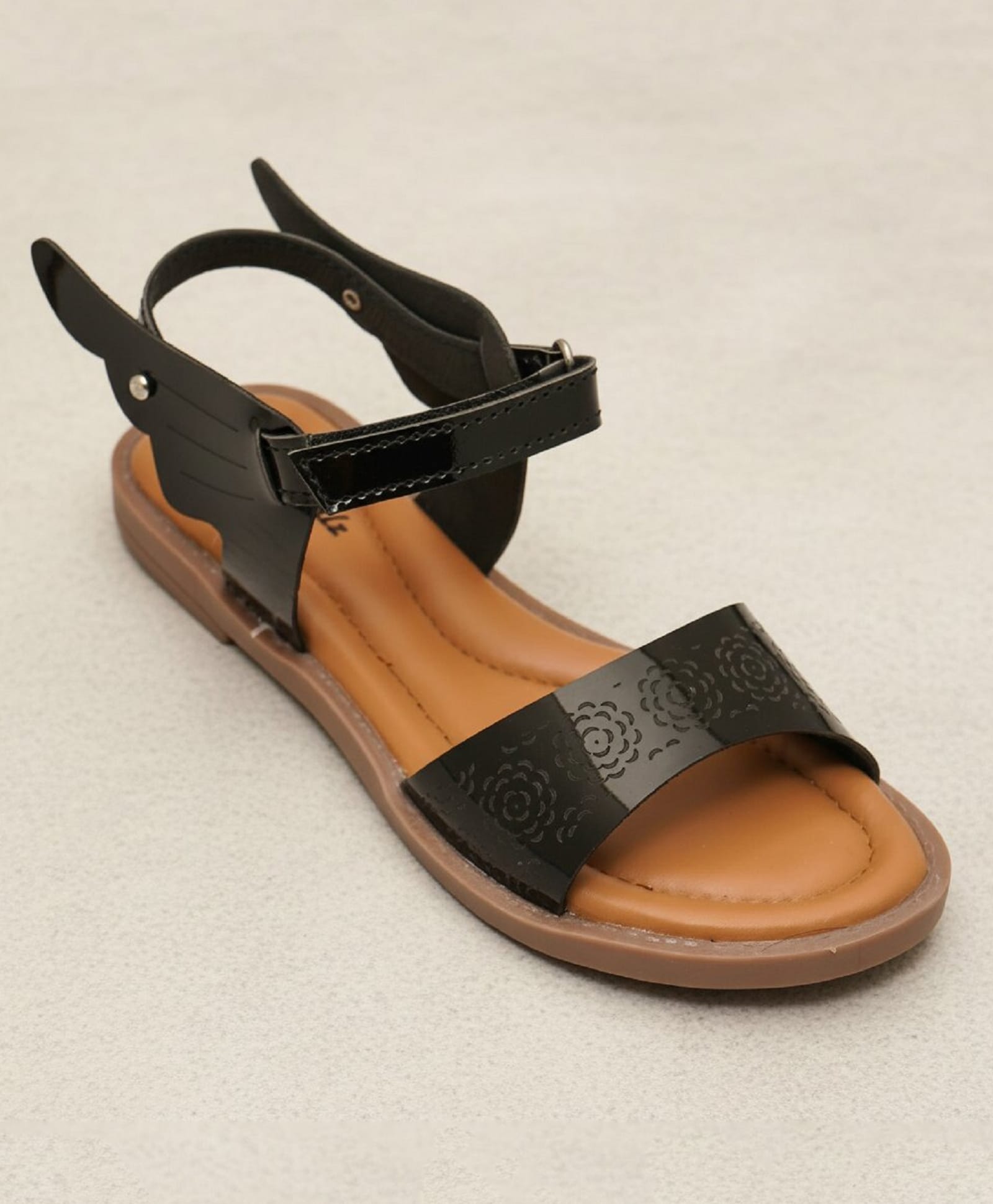 boyz n galz Cut Out Detailed Velcro Closure Sandal - Black-picture-27