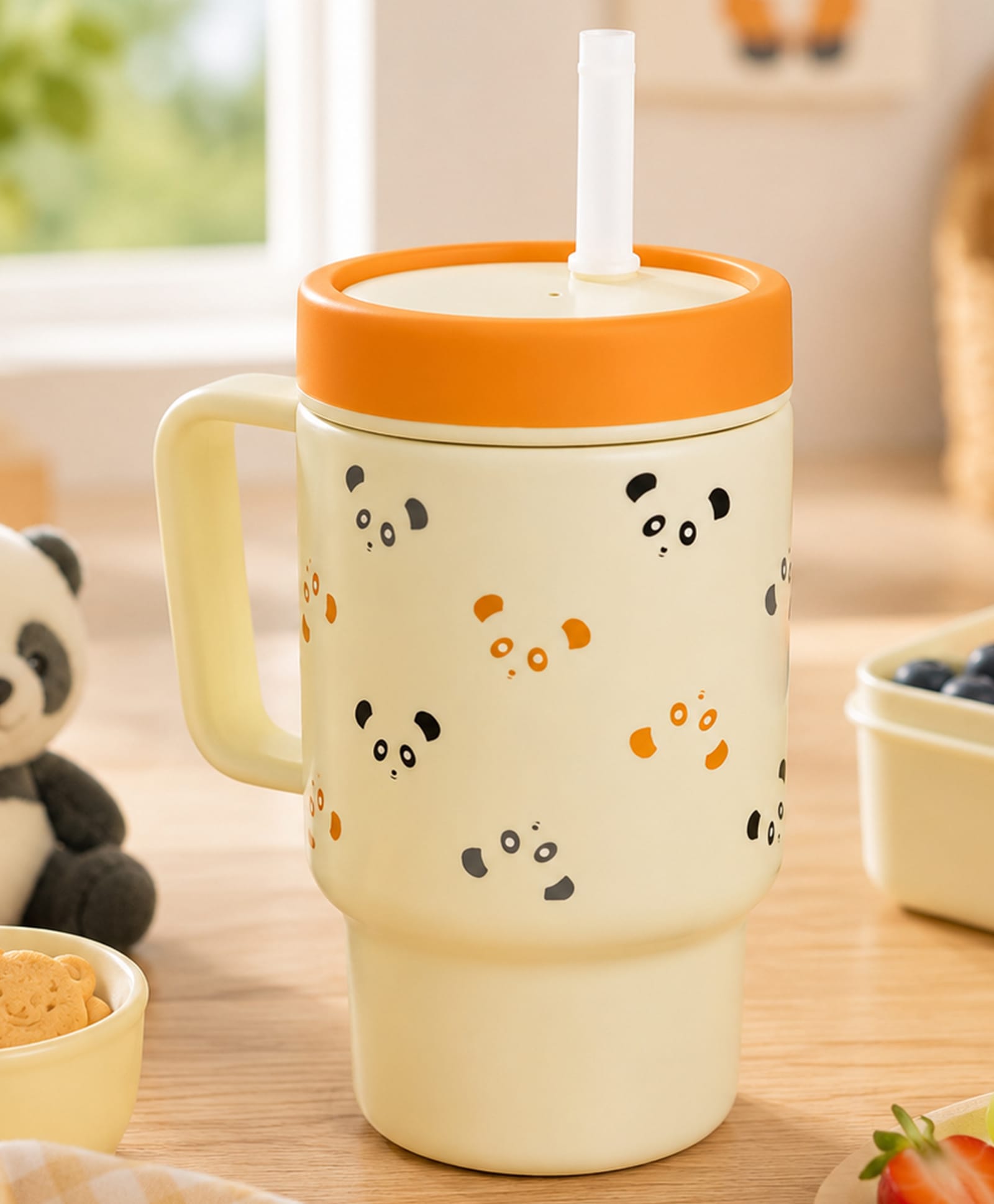 one and only ONE & ONLY Kids Plastic Tumbler 260ml with Straw, Spill Proof Cartoon Printed Sipper, BPA Free Food Grade PP, Lightweight Sipper for School, Travel & Daily Use (Cream)-picture-40