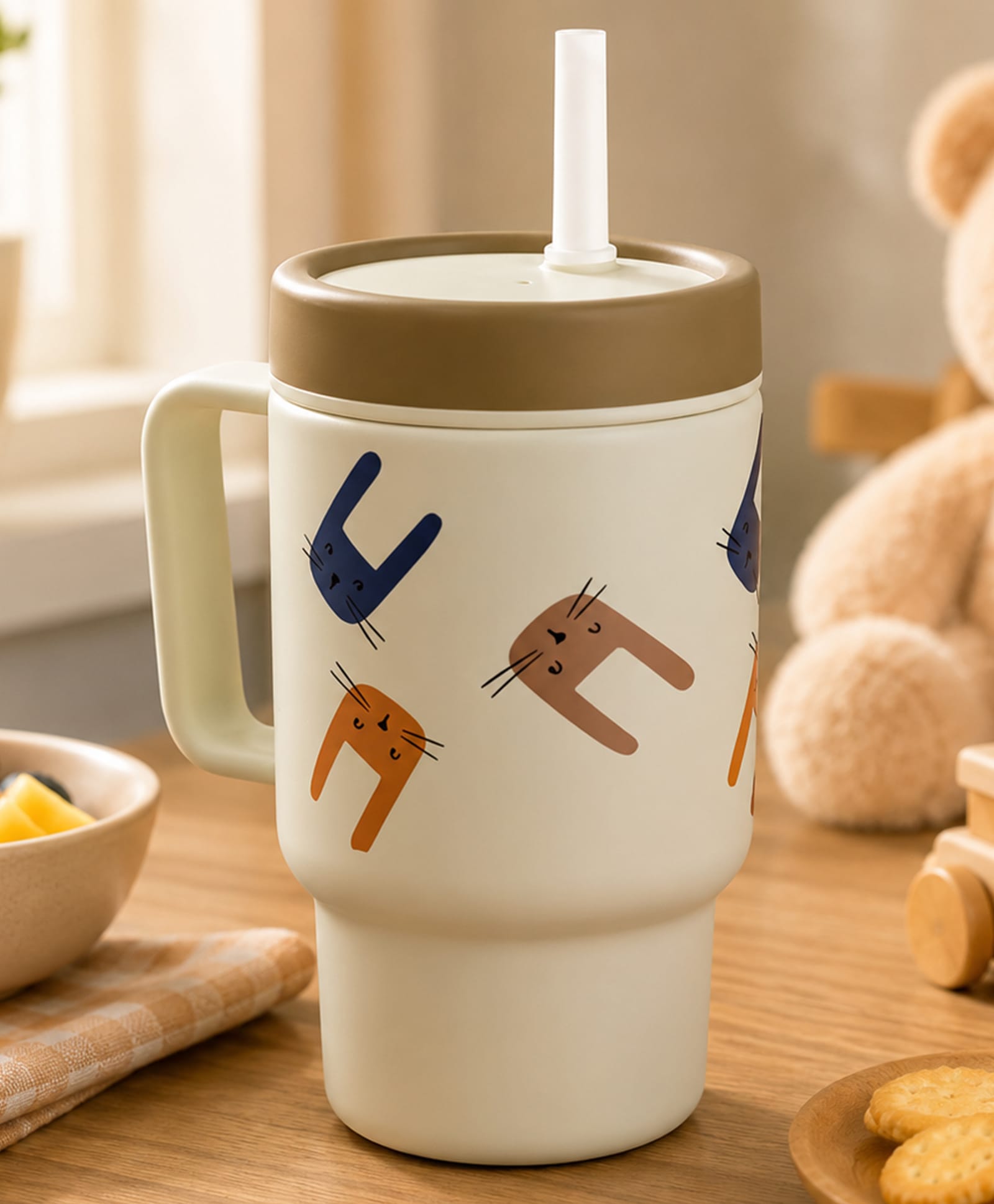 one and only ONE & ONLY Kids Plastic Tumbler 260ml with Straw, Spill Proof Cartoon Printed Sipper, BPA Free Food Grade PP, Lightweight Sipper for School, Travel & Daily Use (White)-picture-39