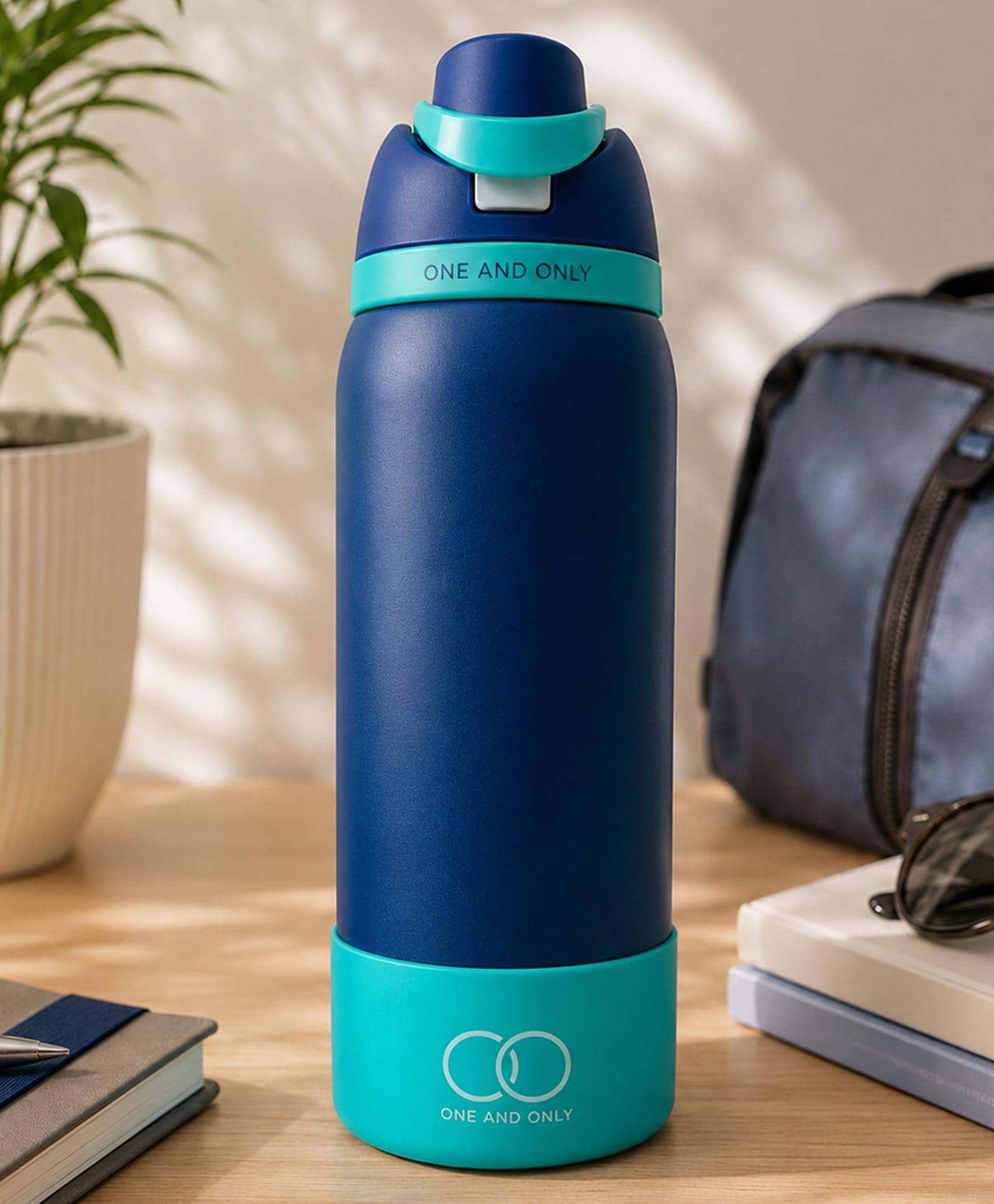 ONE AND ONLY Stainless Steel Water Bottle 550 ml, Leak Proof Steel Bottle with Straw & Wide Mouth, School, Gym, Office & Travel (Teal)-picture-12