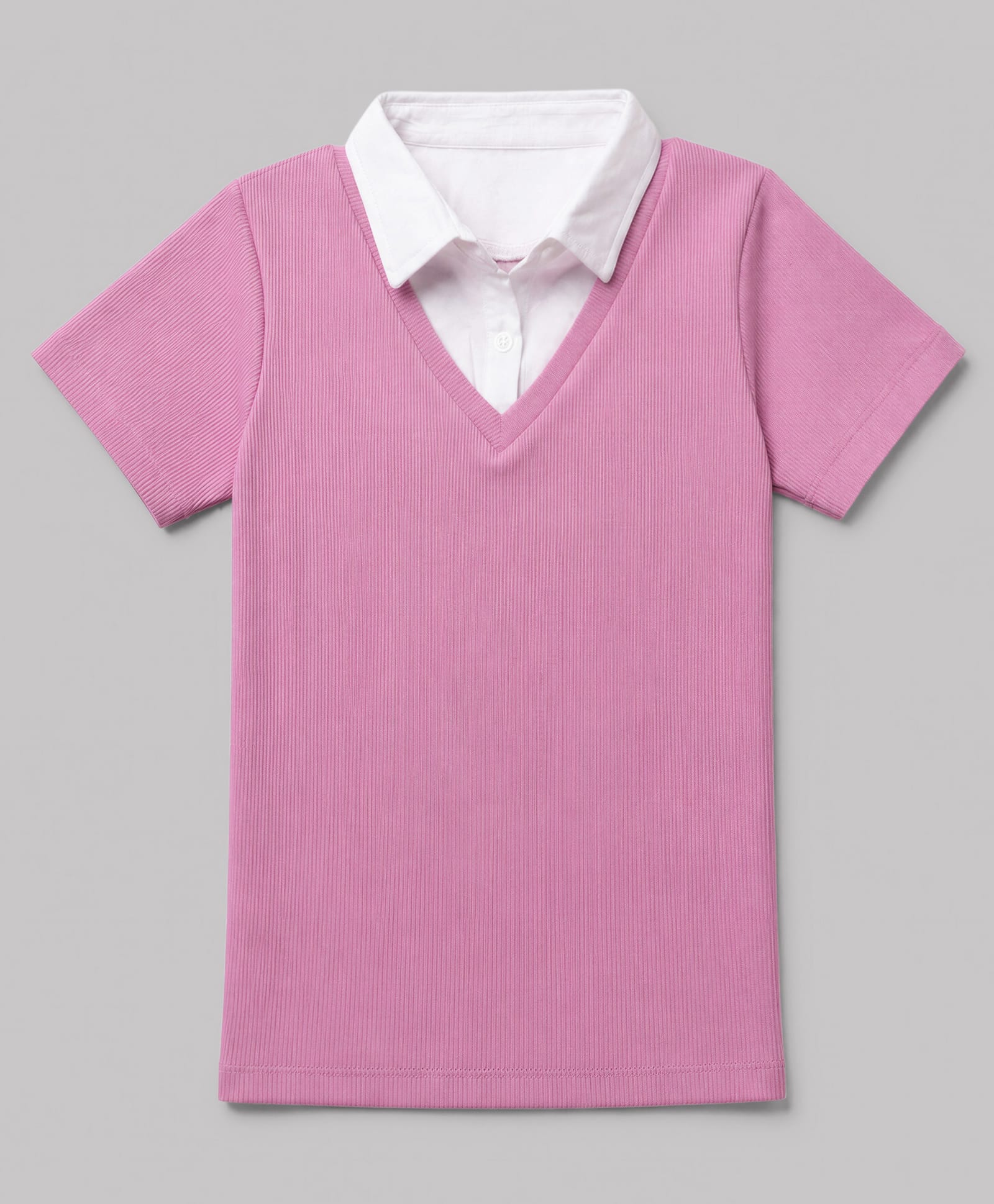 Pine Kids Cotton Lycra Knit Polo Top with Half Sleeves - Pink-picture-26