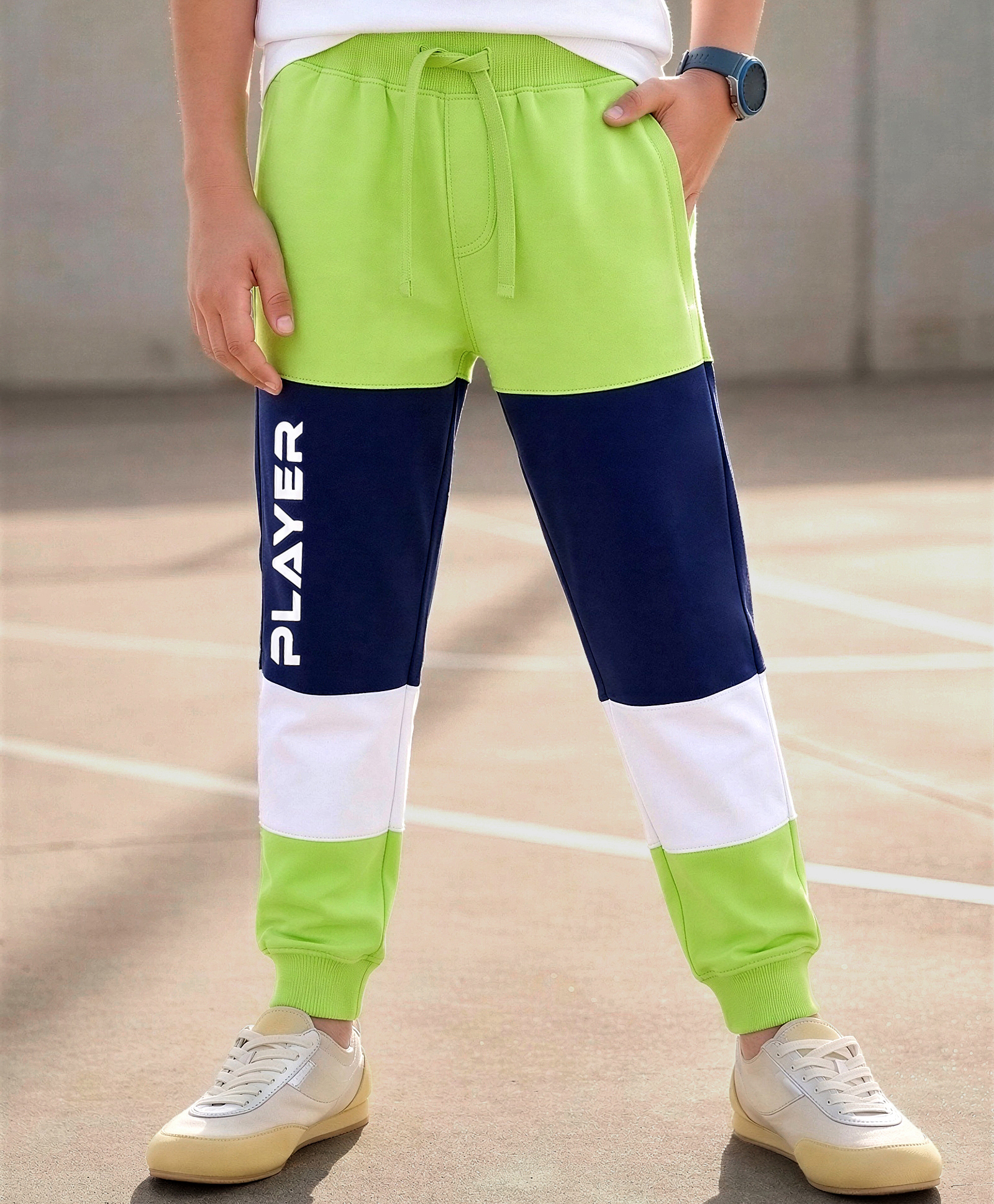 Pine Kids Knit Full Length Cut N Sew Text Printed Lounge Pant - Lime Green-picture-18