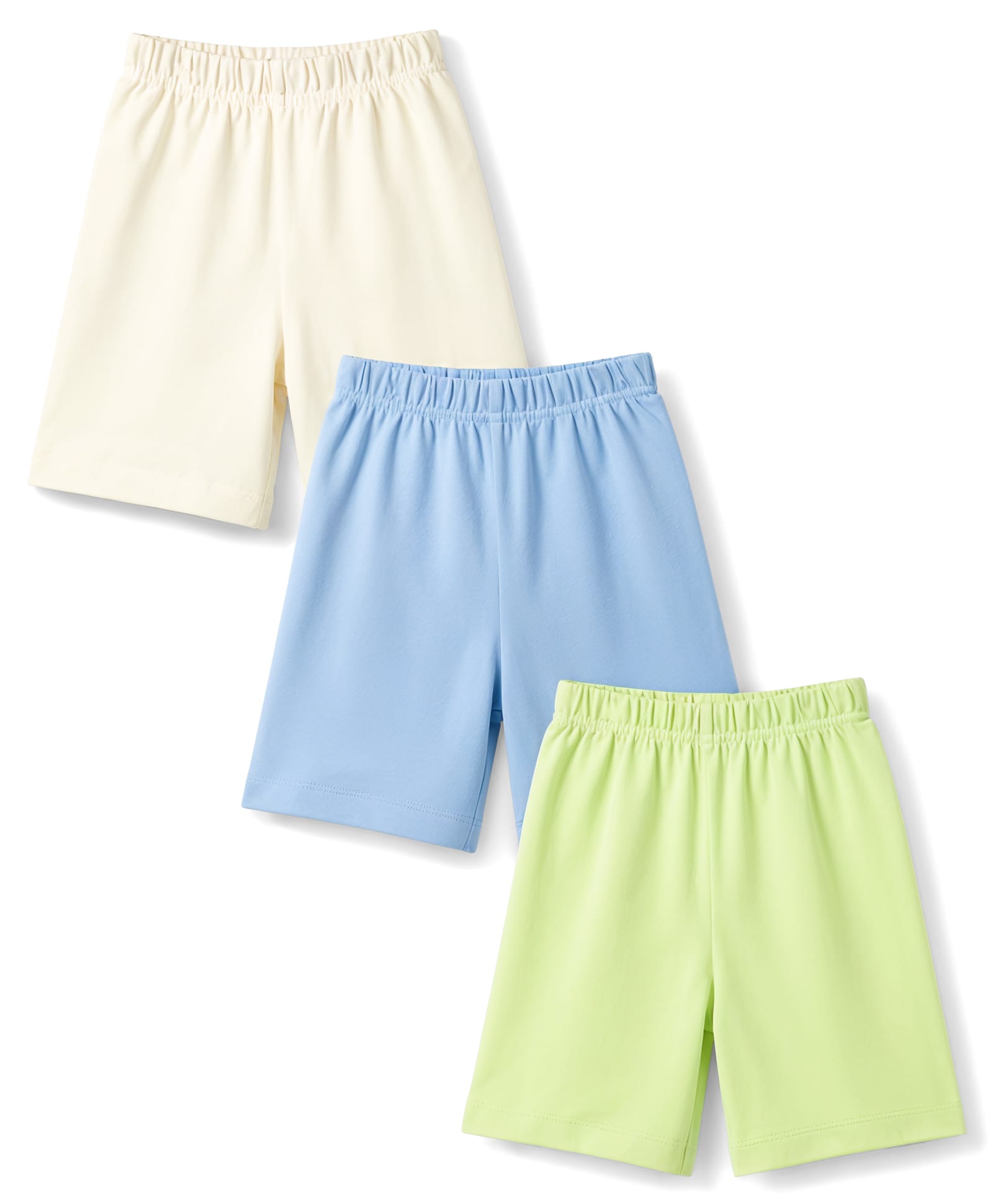 kookie kids india Kookie Kids Interlock Knit Solid Color Shorts Pack of 3 - Cream Light Blue & Green-picture-22