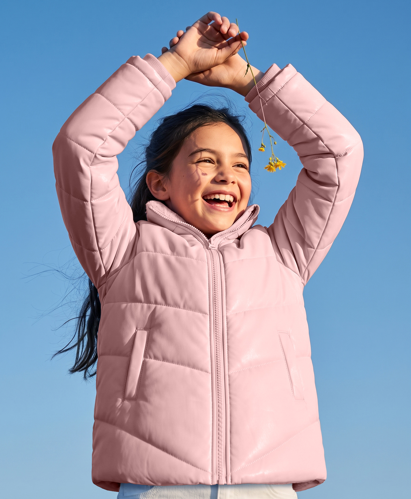 Pine Kids Woven Full Sleeves Solid Colour Padded Jacket - Pink-picture-39
