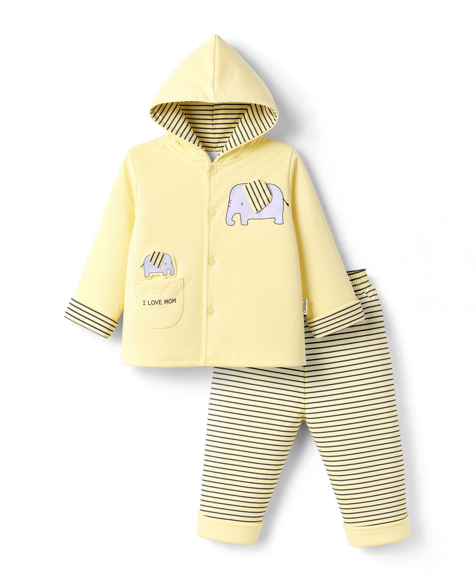 Child World Knit Full Sleeves Hooded Winter Wear Suit With Animal Print - Lemon-picture-22