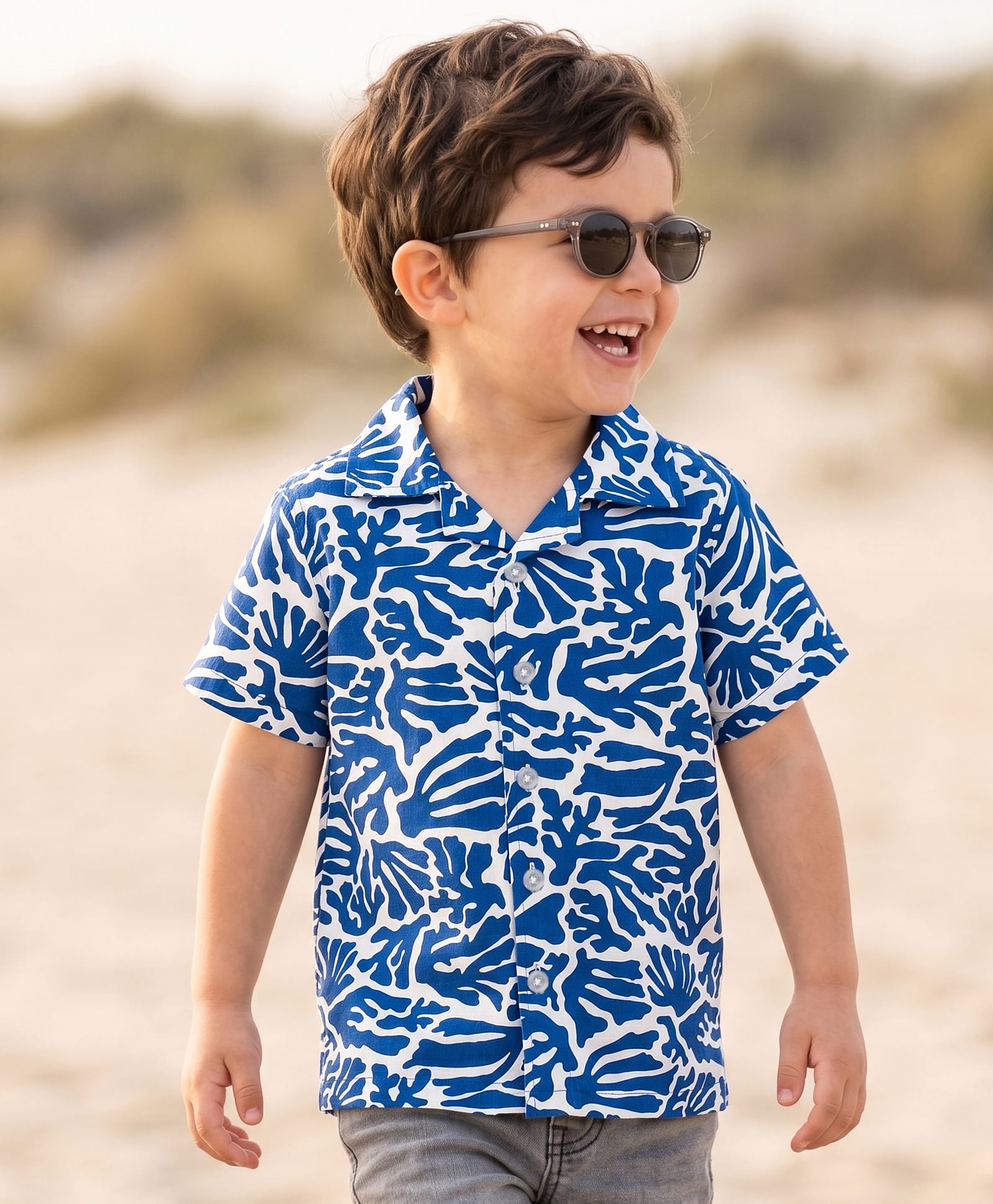 Kookie Kids India Cotton Woven Printed Shirt Half Sleeves Blue 4-5 Years-picture-20