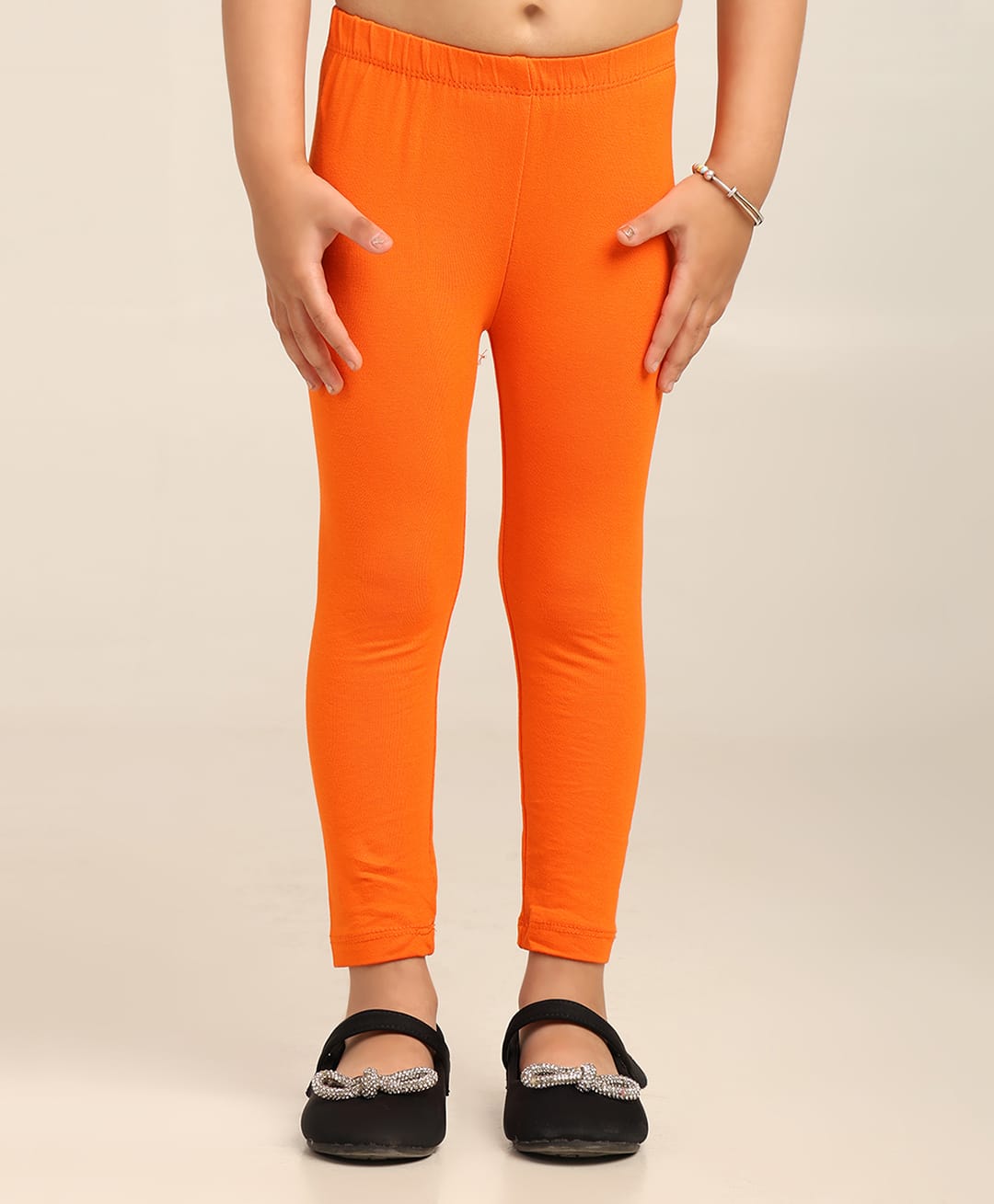 Robinbosky Cotton Elastane Knit Solid Leggings - Orange-picture-24