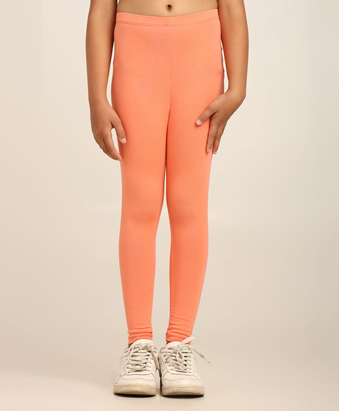 Robinbosky Cotton Elastane Knit Solid Leggings - Apricot-picture-17