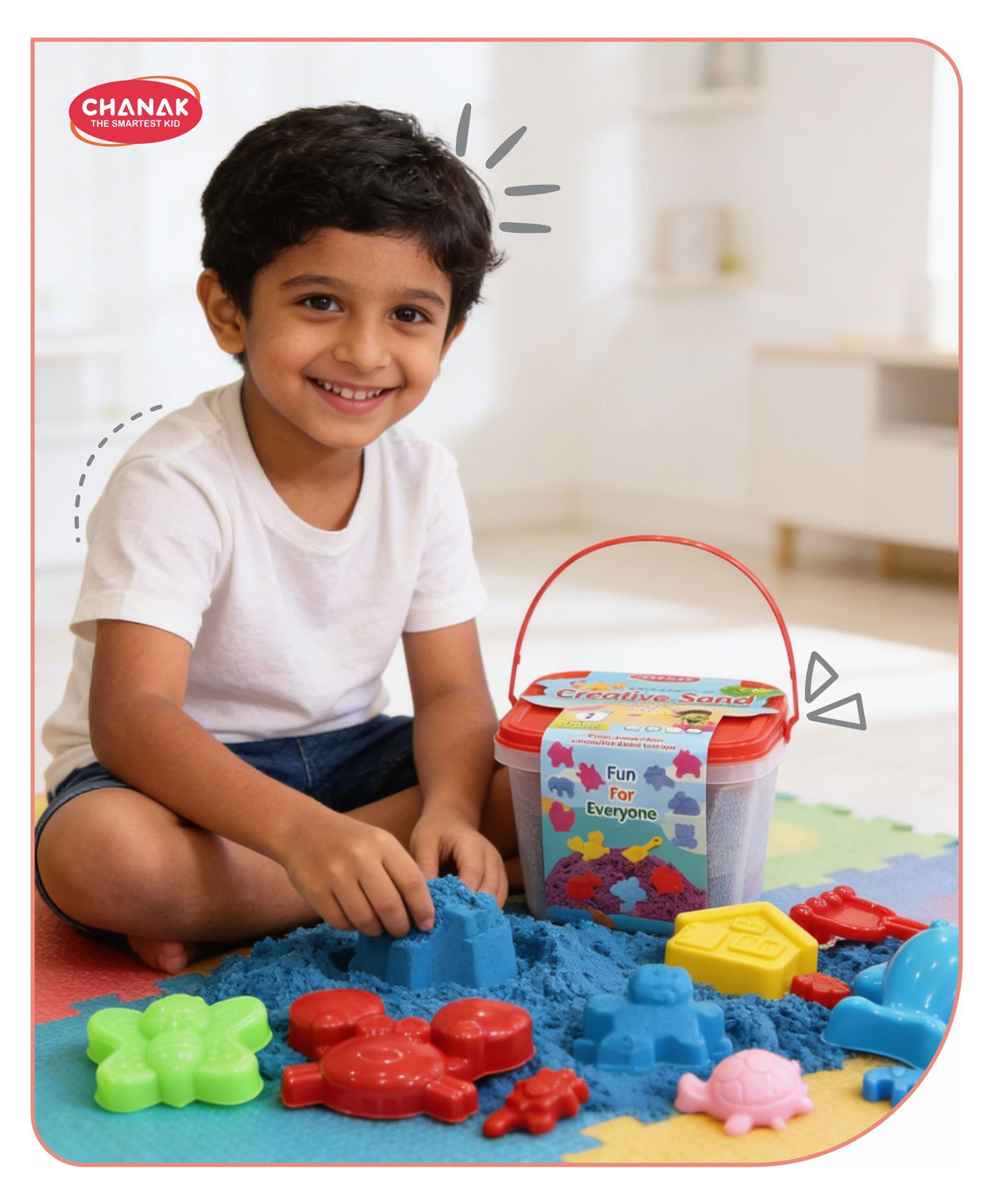Aditi Toys 1 kg Creative Sand Box For Kids With 5 Large Moulds & 8 Small Moulds, Non-Toxic And Stain Free Sand For Indoor And Outdoor Kid Activity - Multicolor-picture-25
