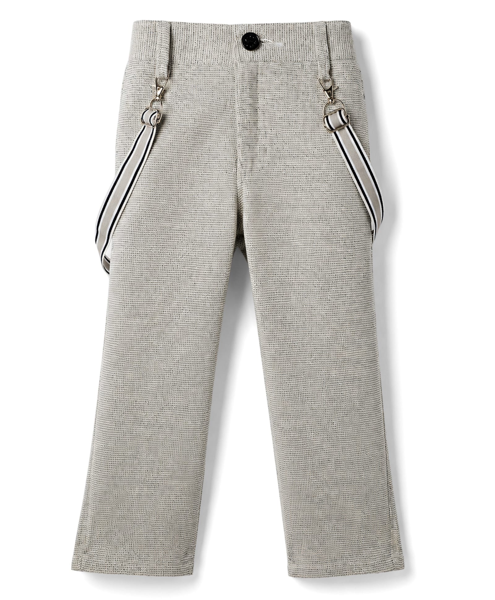 Rikidoos Cotton Woven Full Length Solid Textured Pant With Suspender - Grey-picture-12