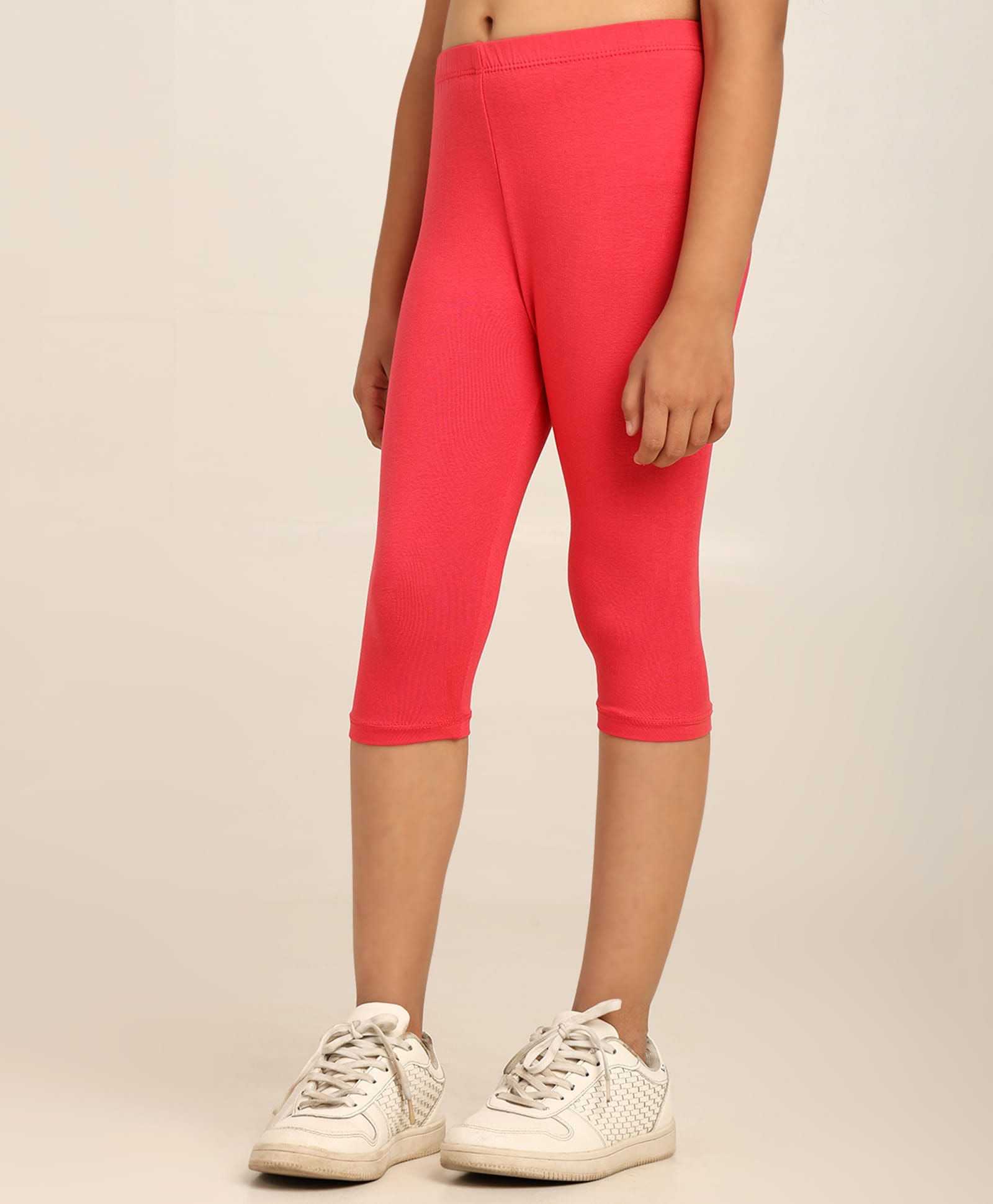Robinbosky Cotton Elastane Knit Solid Capri Leggings - Candy Pink-picture-30
