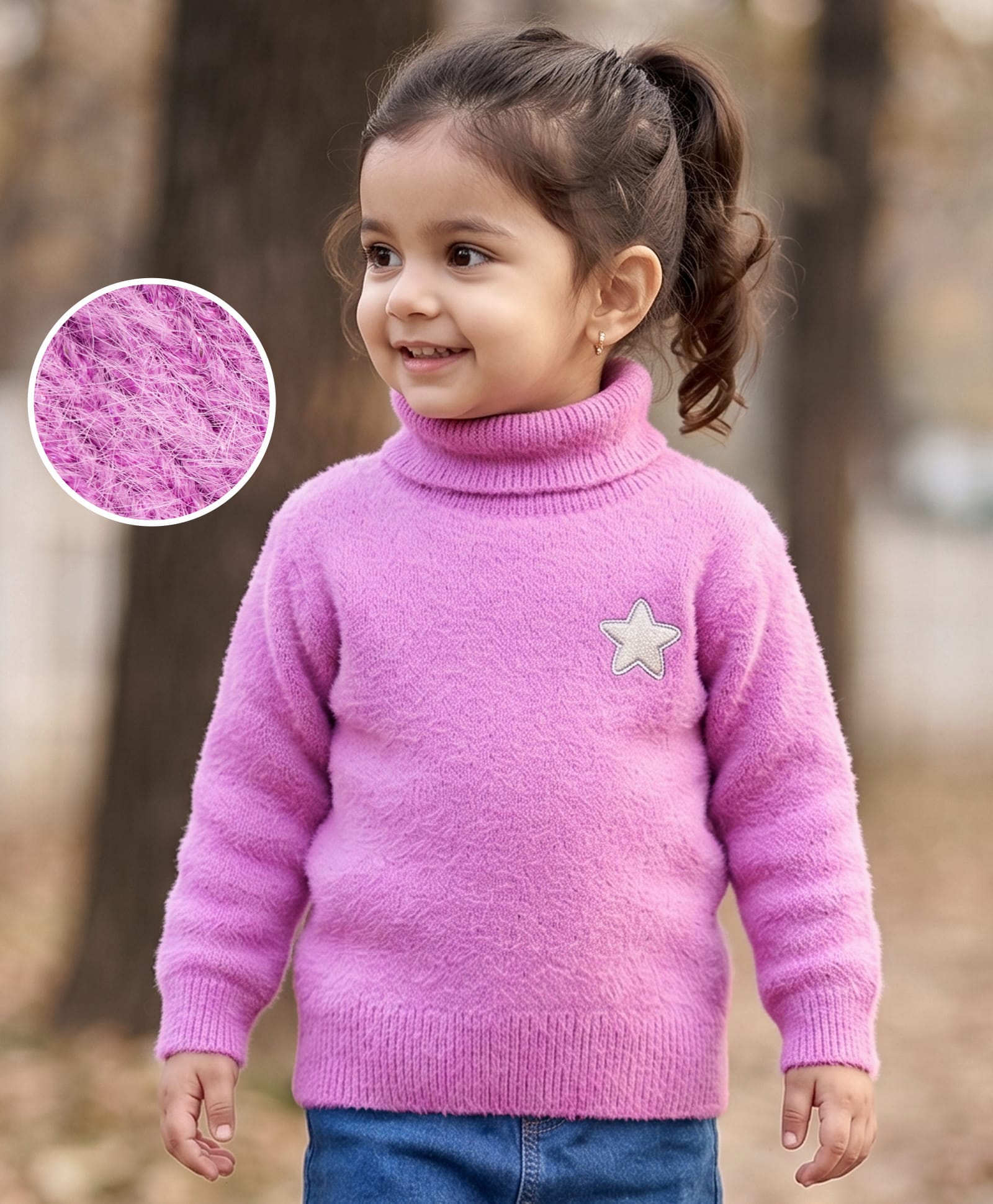 Babyhug Knitted Full Sleeves Pullover with Star Embroidery - Pink-picture-11