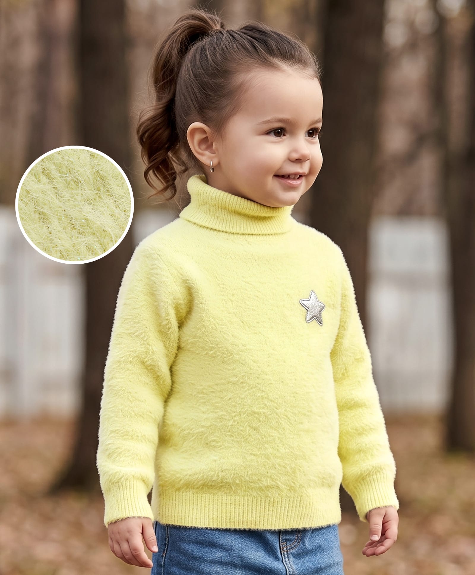 Babyhug Knitted Full Sleeves Pullover with Star Embroidery - Yellow-image-23