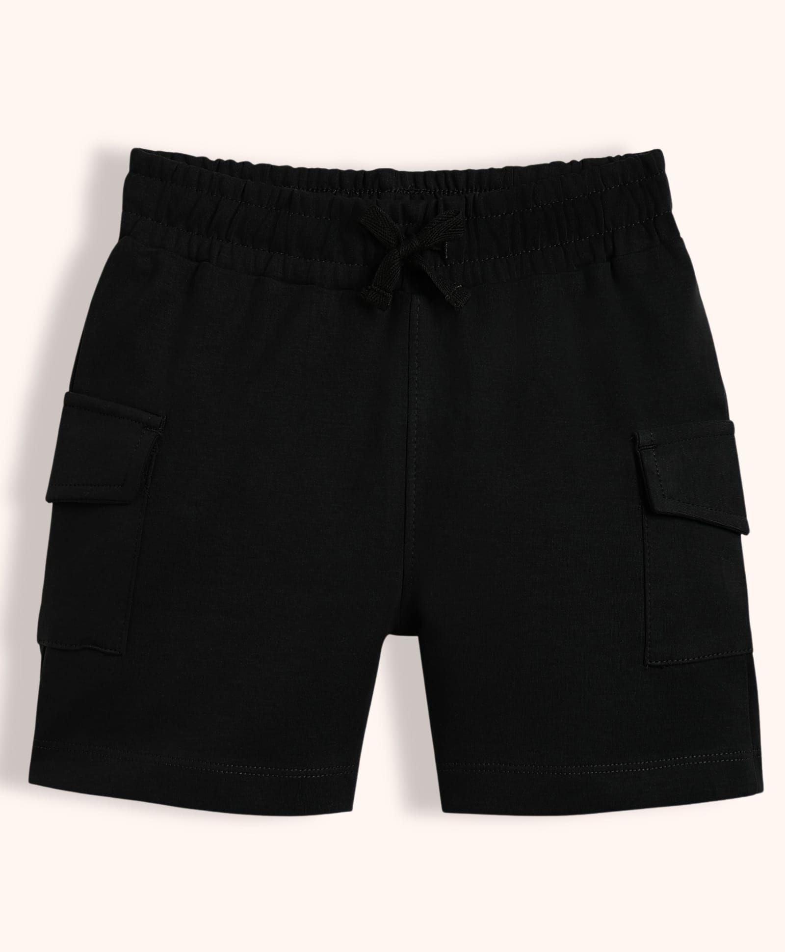Orange Sugar 100% Cotton Knit Solid Cargo Shorts - Black-picture-31