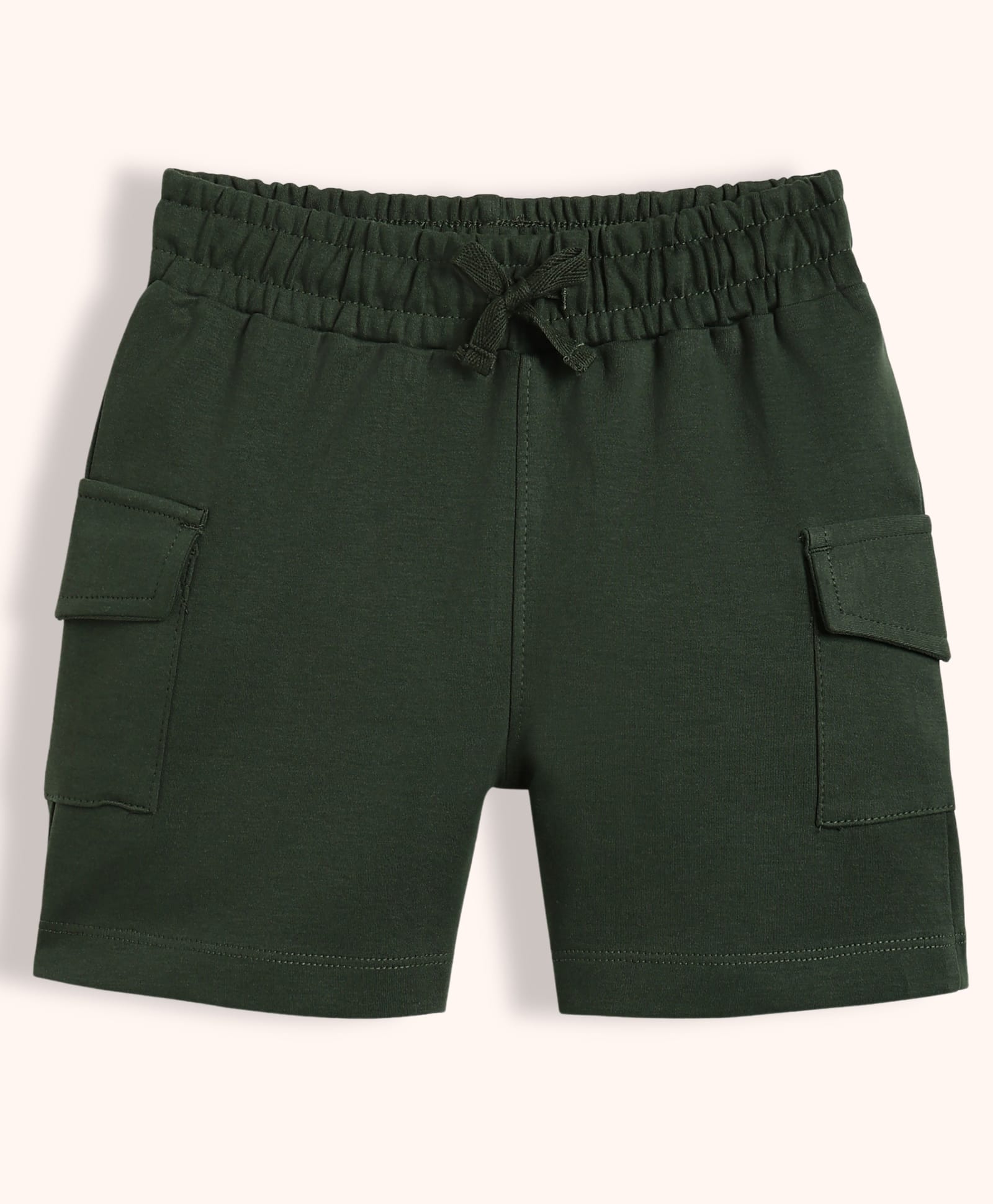 Orange Sugar 100% Cotton Knit Solid Cargo Shorts - Dark Olive-image-42