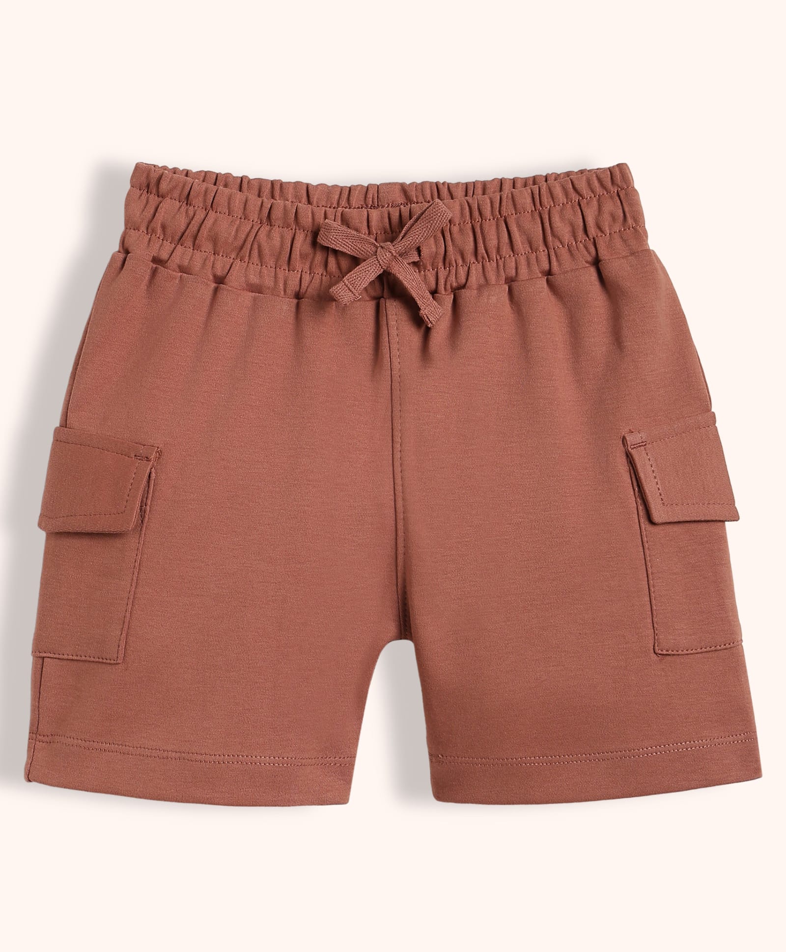 Orange Sugar 100% Cotton Knit Solid Cargo Shorts - Honey Brown-picture-23
