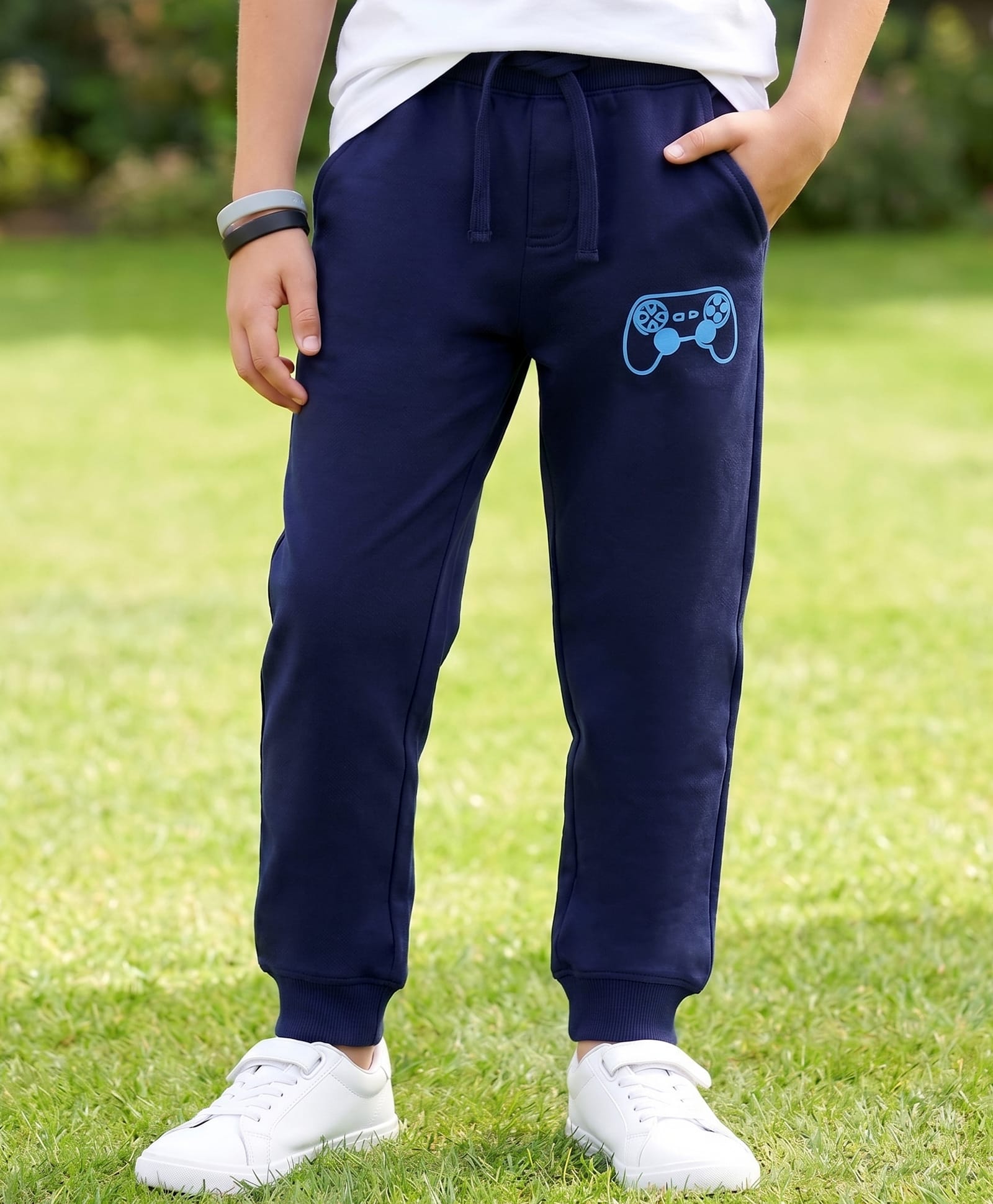 Pine Kids Knit Full Length Game Pad Printed Lounge Pant with Pockets- Blue-picture-26