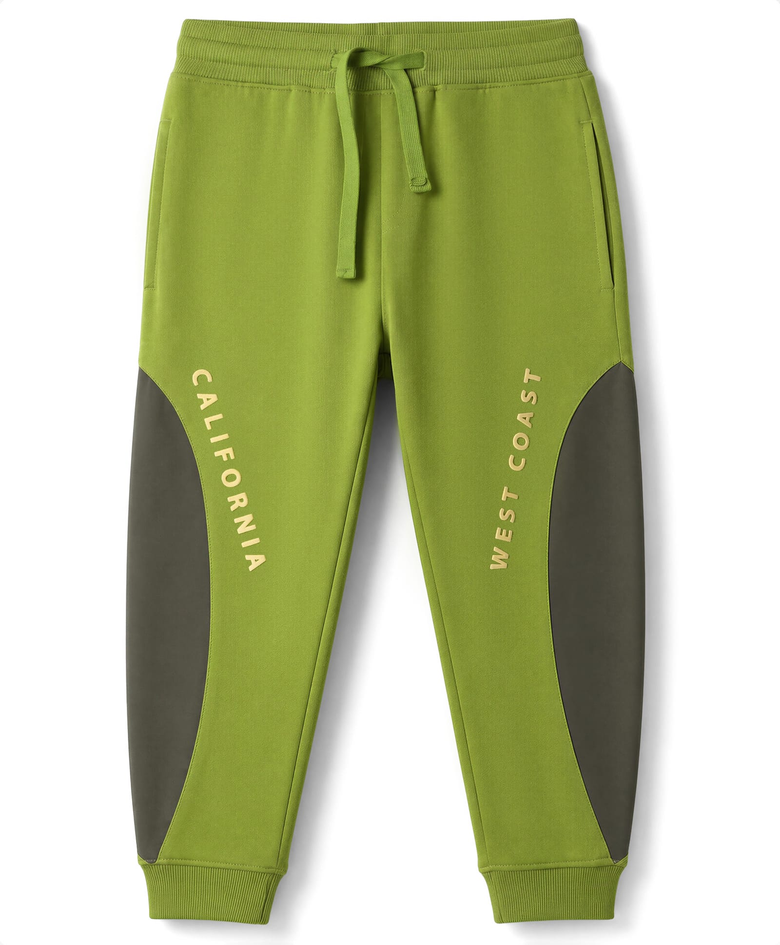 Pine Kids Cotton Knit Full Length Lounge Pants With Text Print - Olive Green-picture-32