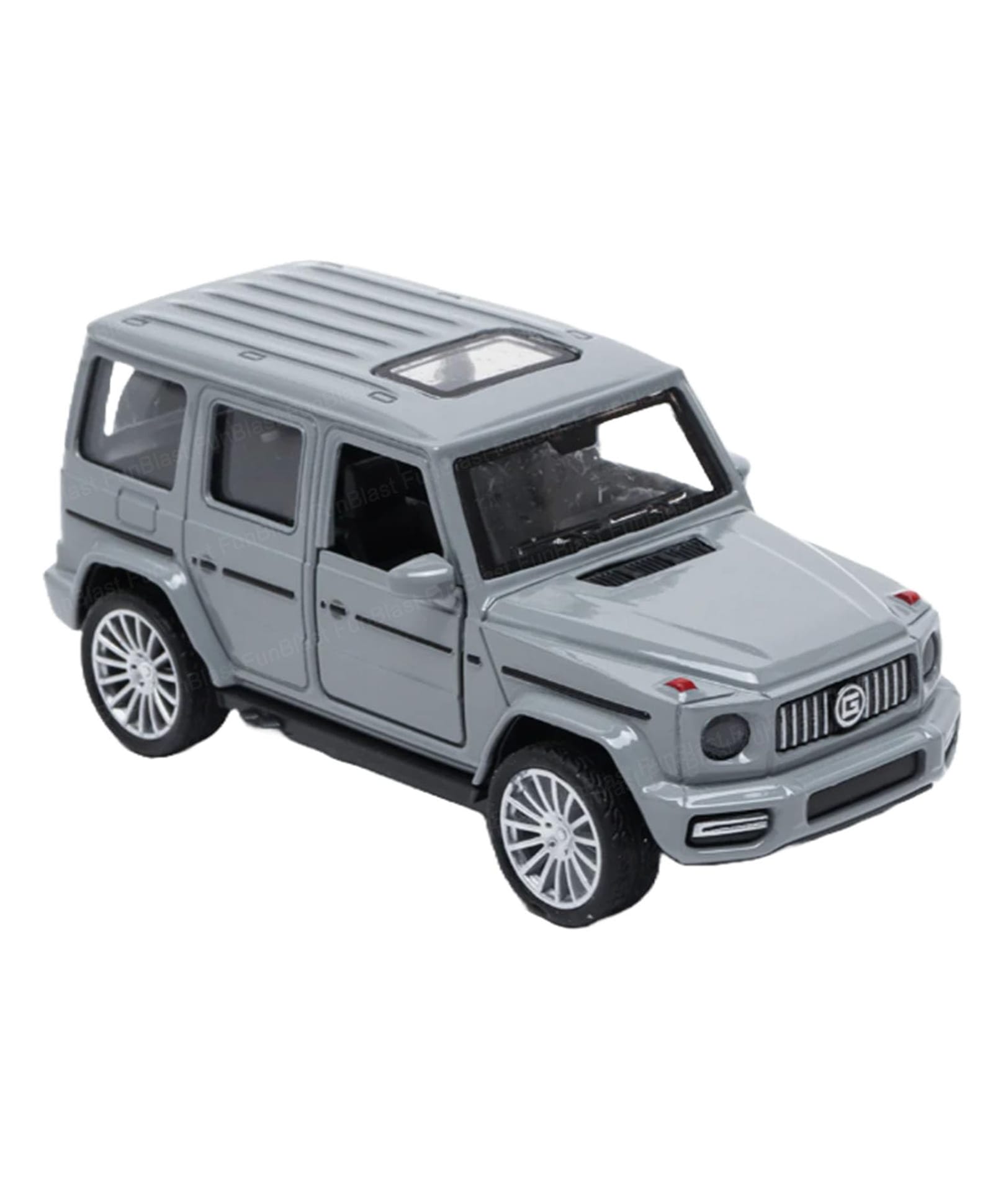 FunBlast Pull Back Die-Cast Metal Car Toy with Openable Doors for Kids Pack of 1 (Grey)-picture-27