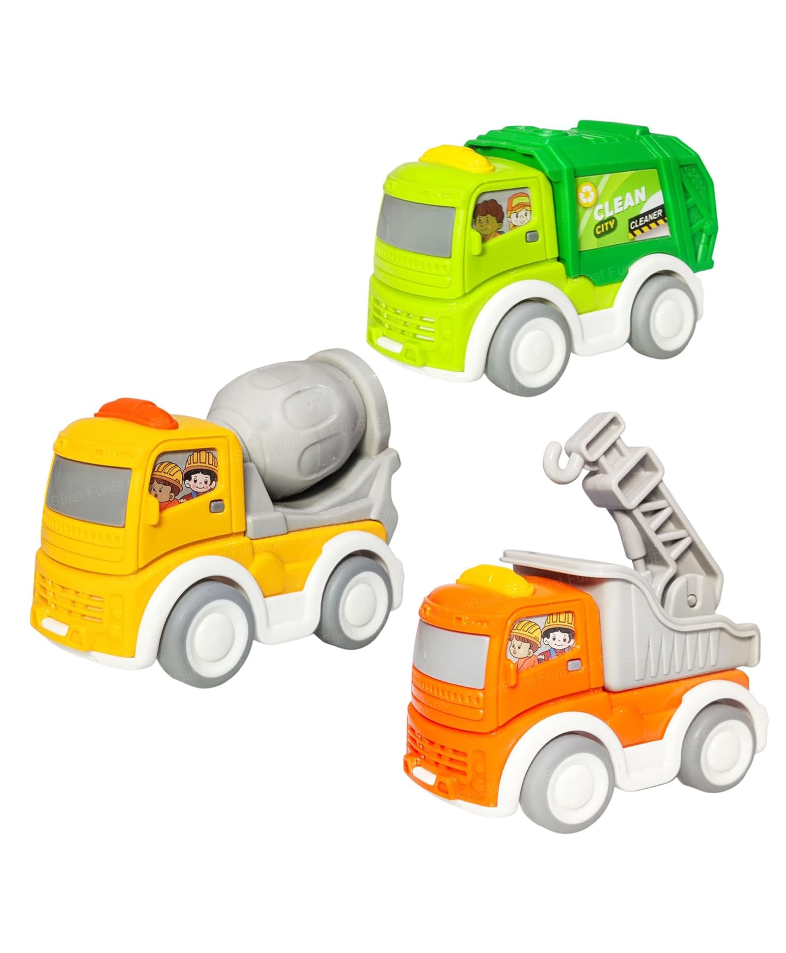 FunBlast Pull Back Car Toys Mini Construction Truck for Kids 3 Pieces - Multicolor-picture-38
