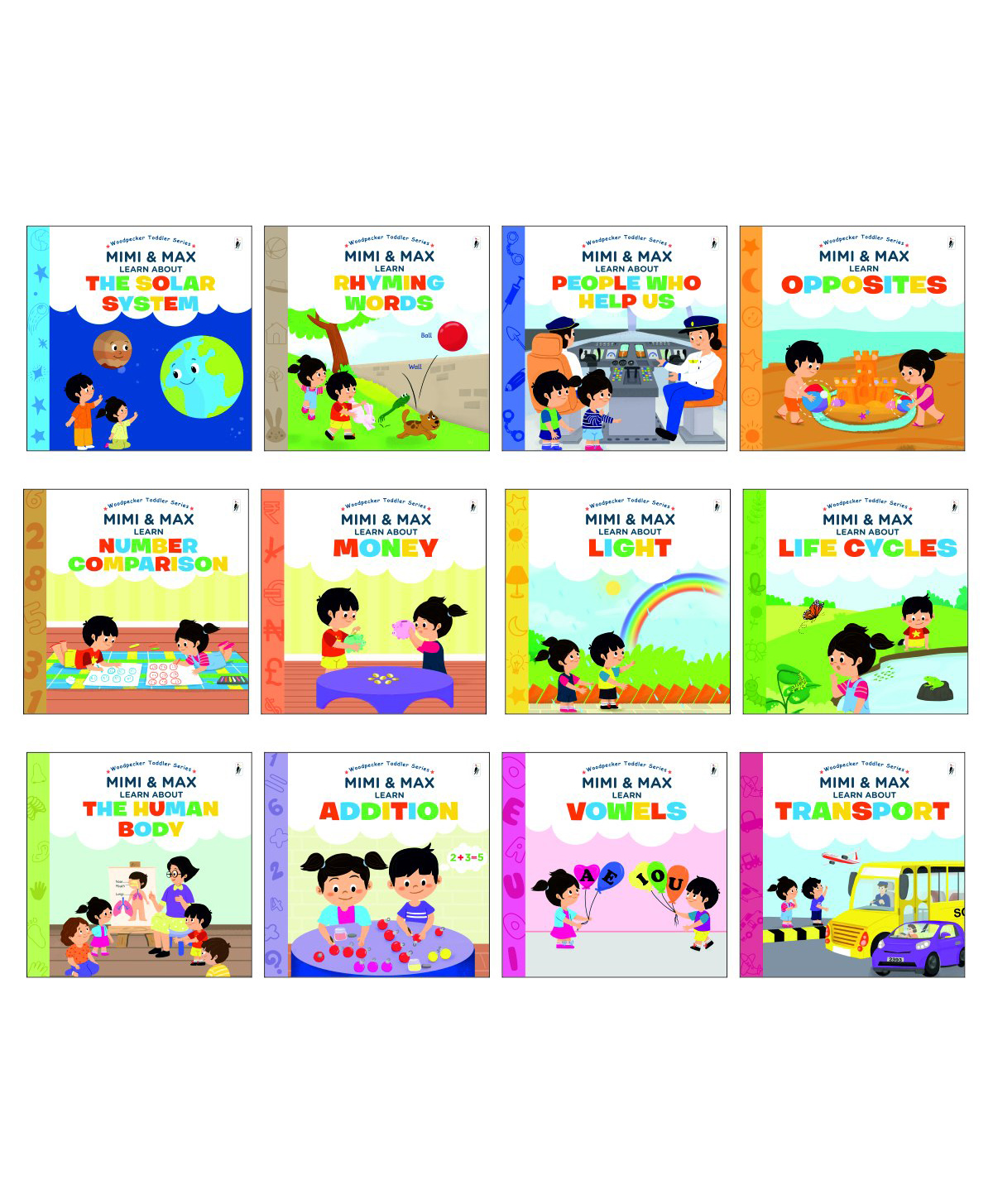 Mimi & Max Learn : Solar System, Opposites, Addition, Life Cycles, Rhyming Words, Human Body, Transport, Light, Vowels, Number Comparison, People Who Help Us & Money|Early Learning for Children-image-32