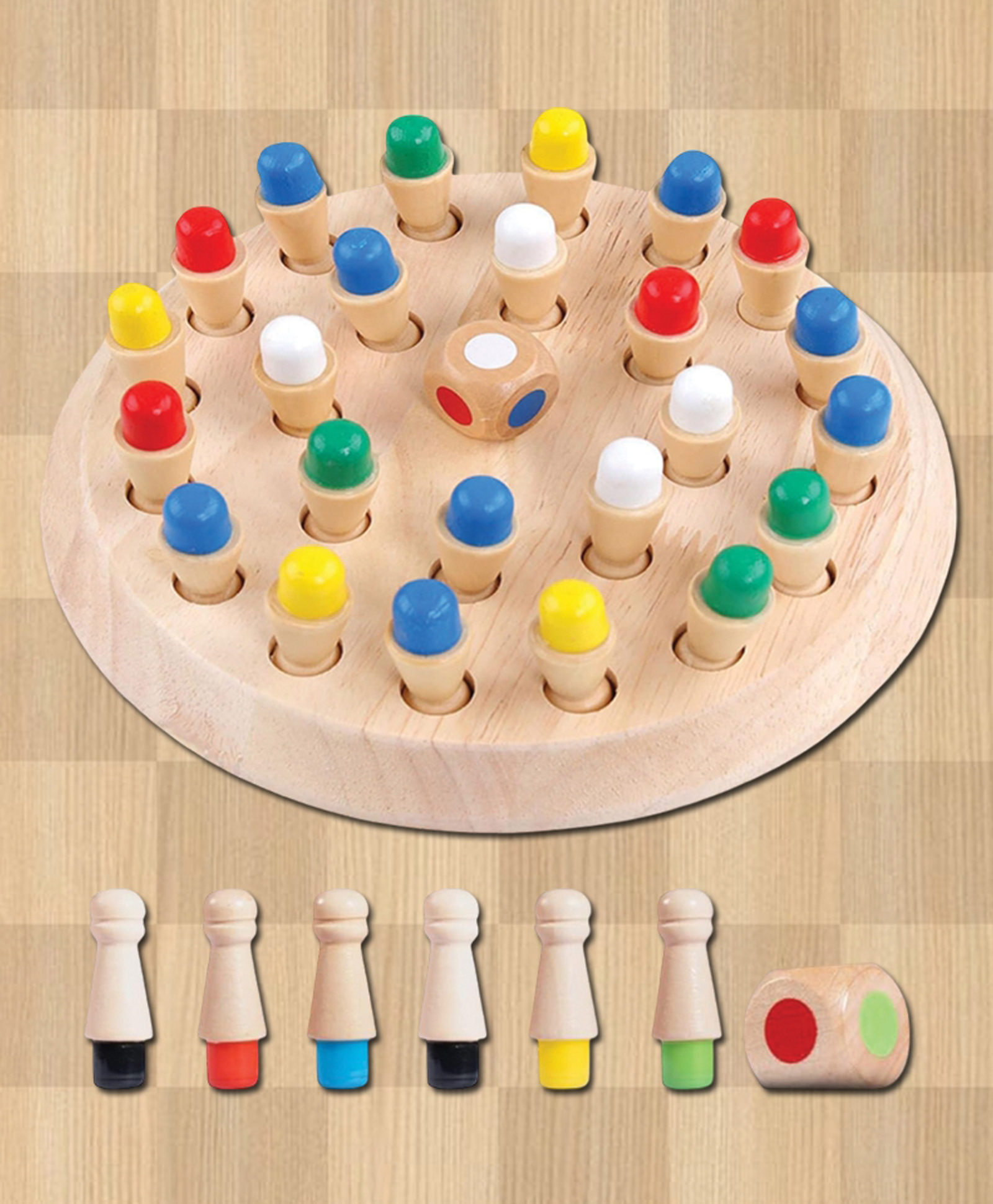 Mad Over Toys Wooden Memory Chess Game for Kids-24 Pieces & Dice|Montessori Educational Color Cognitive Match Toy|Brain Development Memory Matchstick Game | |Learning Birthday Gift for Boys & Girls 5+-image-36