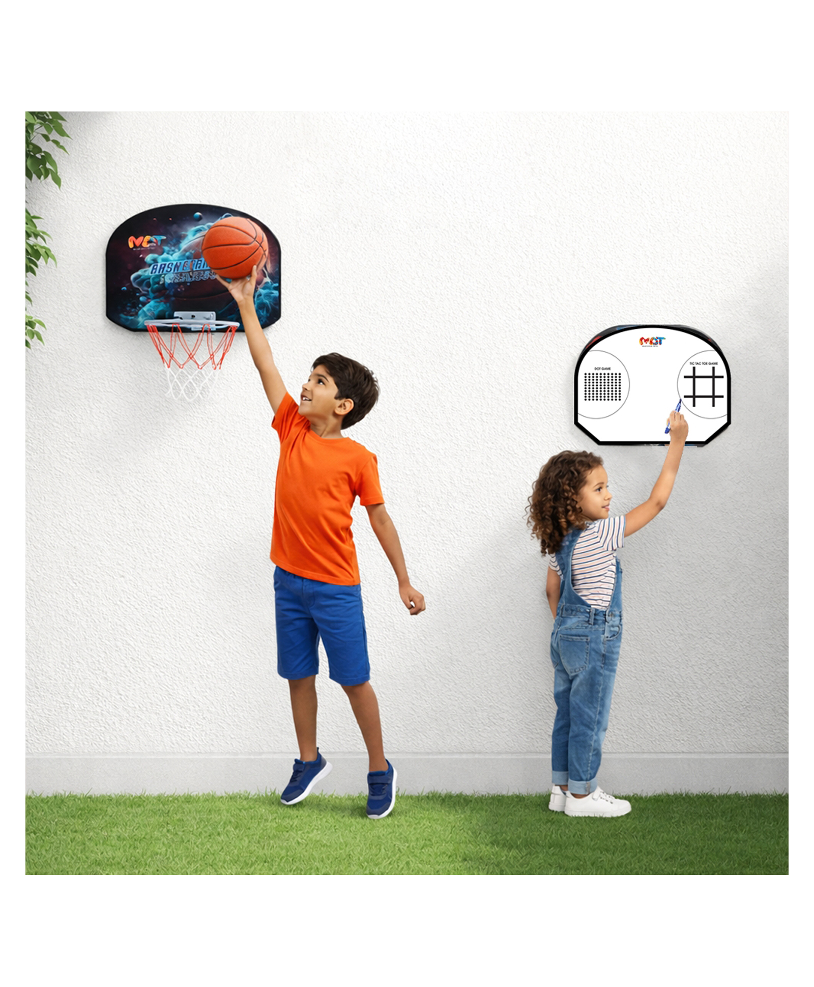 Mad Over Toys 3-in-1 Wall Mount Basketball Hoop for Kids|Indoor Hanging Basketball Set with Tic-Tac-Toe & Dot Game with Marker Ball|Sports Toy & Creative Board for Boys & Girls 3+|Birthday Gift-image-29