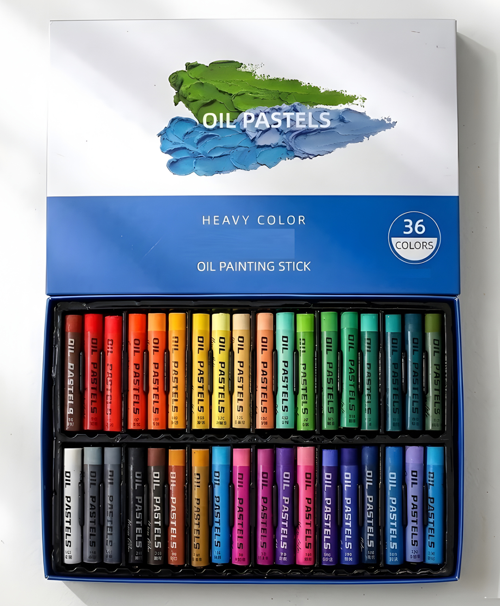 NEGOCIO 36Pcs Heavy Color Oil Pastel Set Bright Color Oil Painting Sticks Soft Oil Pastels Crayons for Artists Beginner - PACK OF 1 - COLOR MAY VARY-picture-14