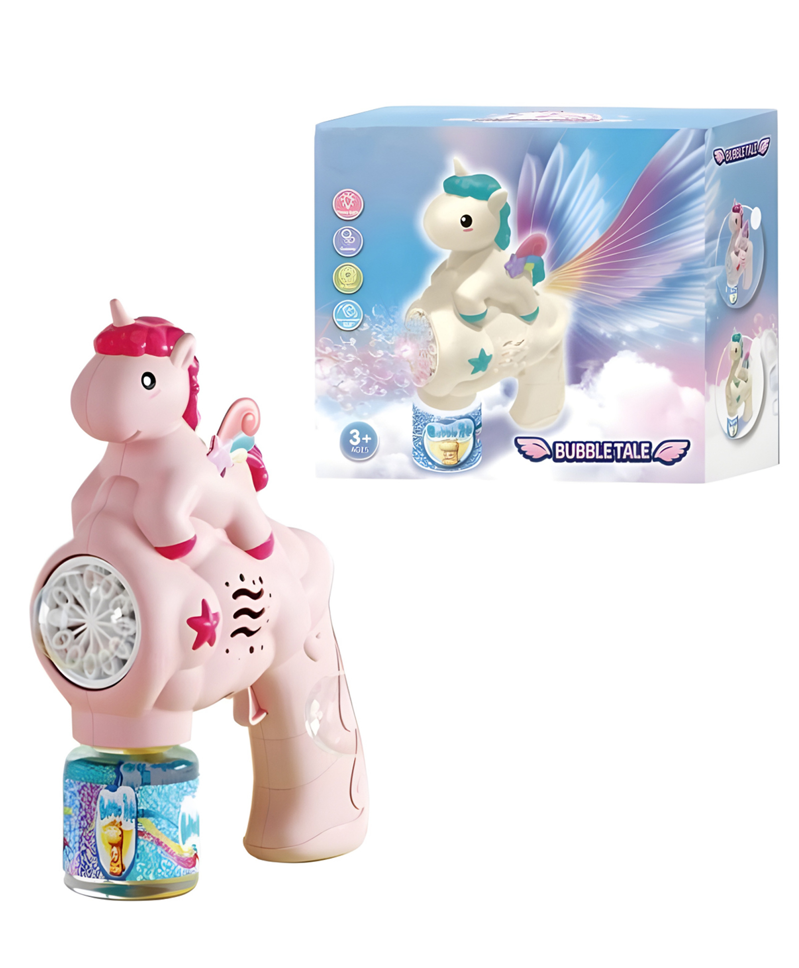 NEGOCIO Kids Bubble Tale Toys Rainbow Horse Electric Bubble Gun Machine Toy Set for Boys Girls Outdoor Bubble Game - PACK OF 1 - COLOR MAY VARY-image-20