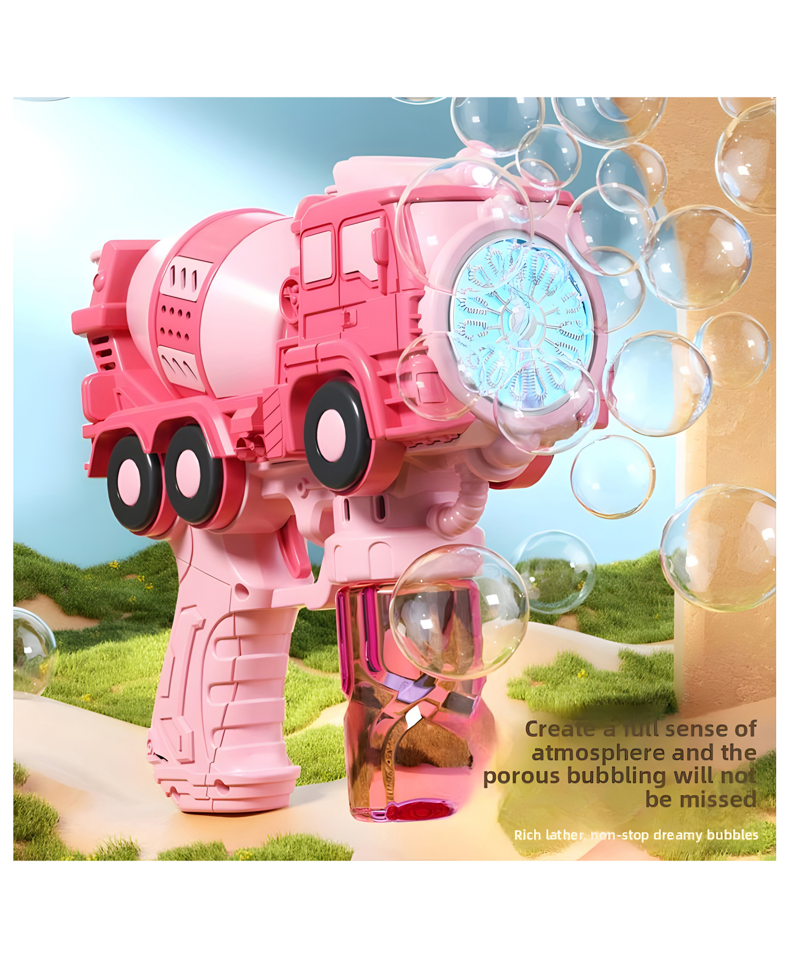 NEGOCIO Engineering Vehicle Plastic Bubble Gun Multi-hole Fully Automatic Handheld Electric Machine Children's Toy - PACK OF 1 - COLOR MAY VARY-image-5