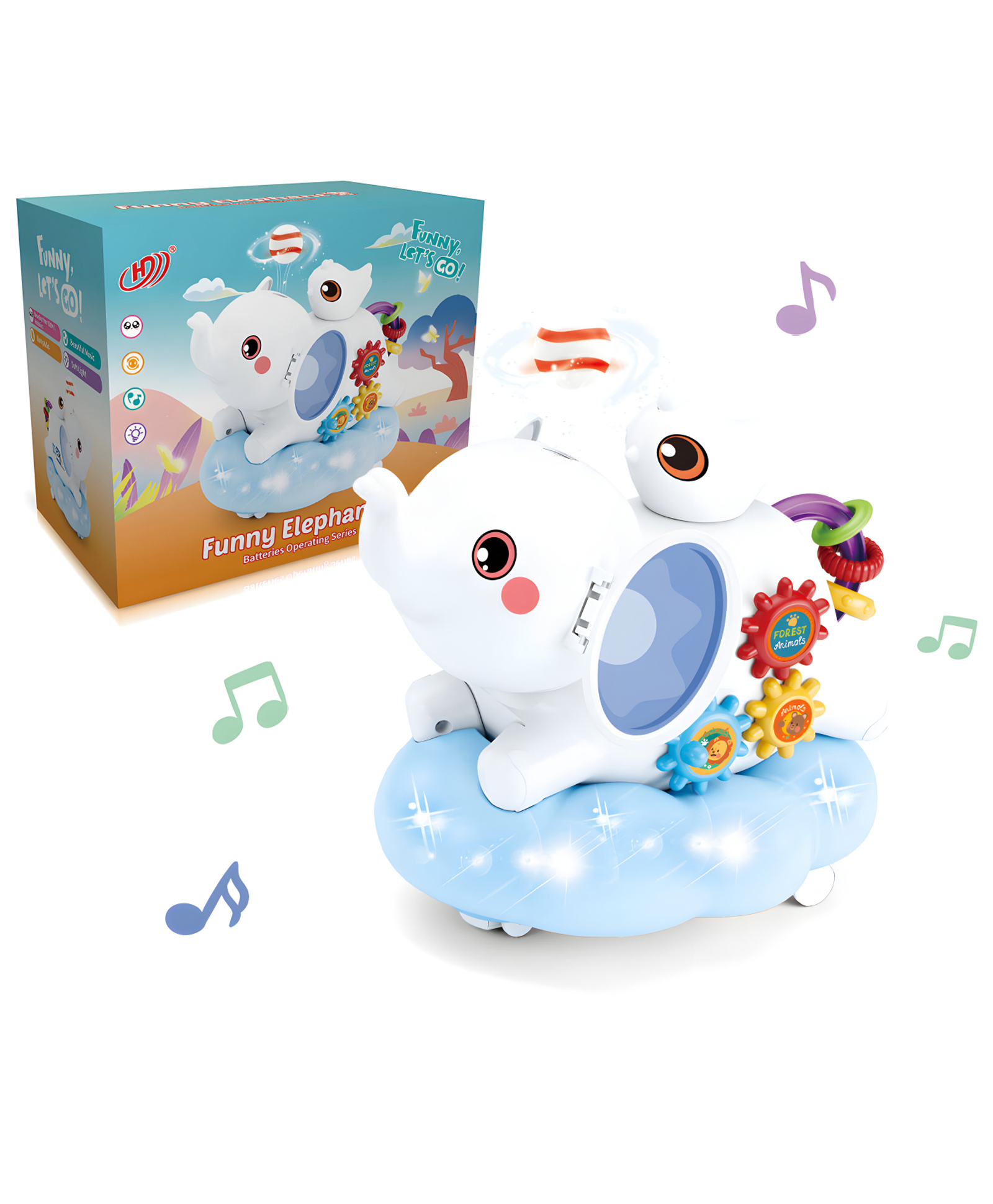 NEGOCIO Toddler Early Educational Toy Air Floating Ball Light up Universal Walking Electric Elephant Musical Toy for Kids - PACK OF 1 - COLOR MAY VARY-image-20