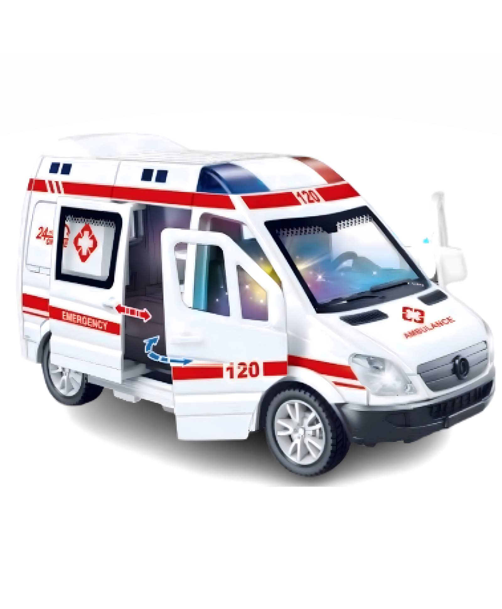 NEGOCIO Ambulance With Light Door Openable Friction Bus Toy for Children - PACK OF 1 - COLOR MAY VARY-image-40