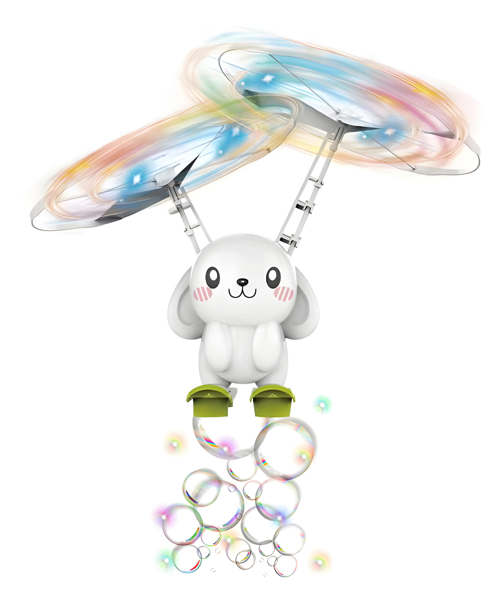 NEGOCIO Kids Bubble Outdoor Blower Maker Machine Hand Control Induction Helicopter Flying Plane Light up Bubble Toy - PACK OF 1 - COLOR MAY VARY-image-2