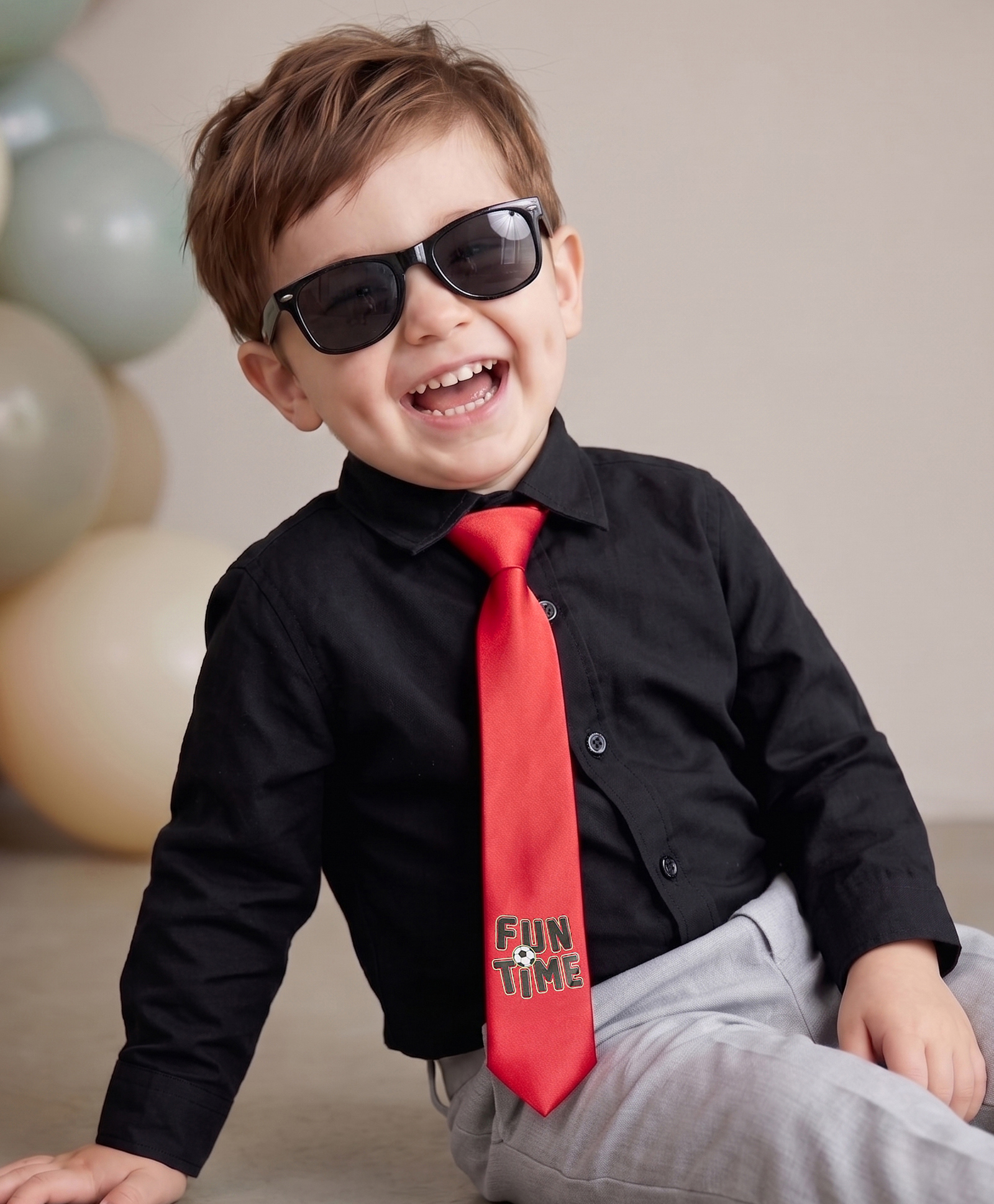 Babyoye Satin Knit Full Sleeves Solid Party Shirt With Tie - Black-picture-18