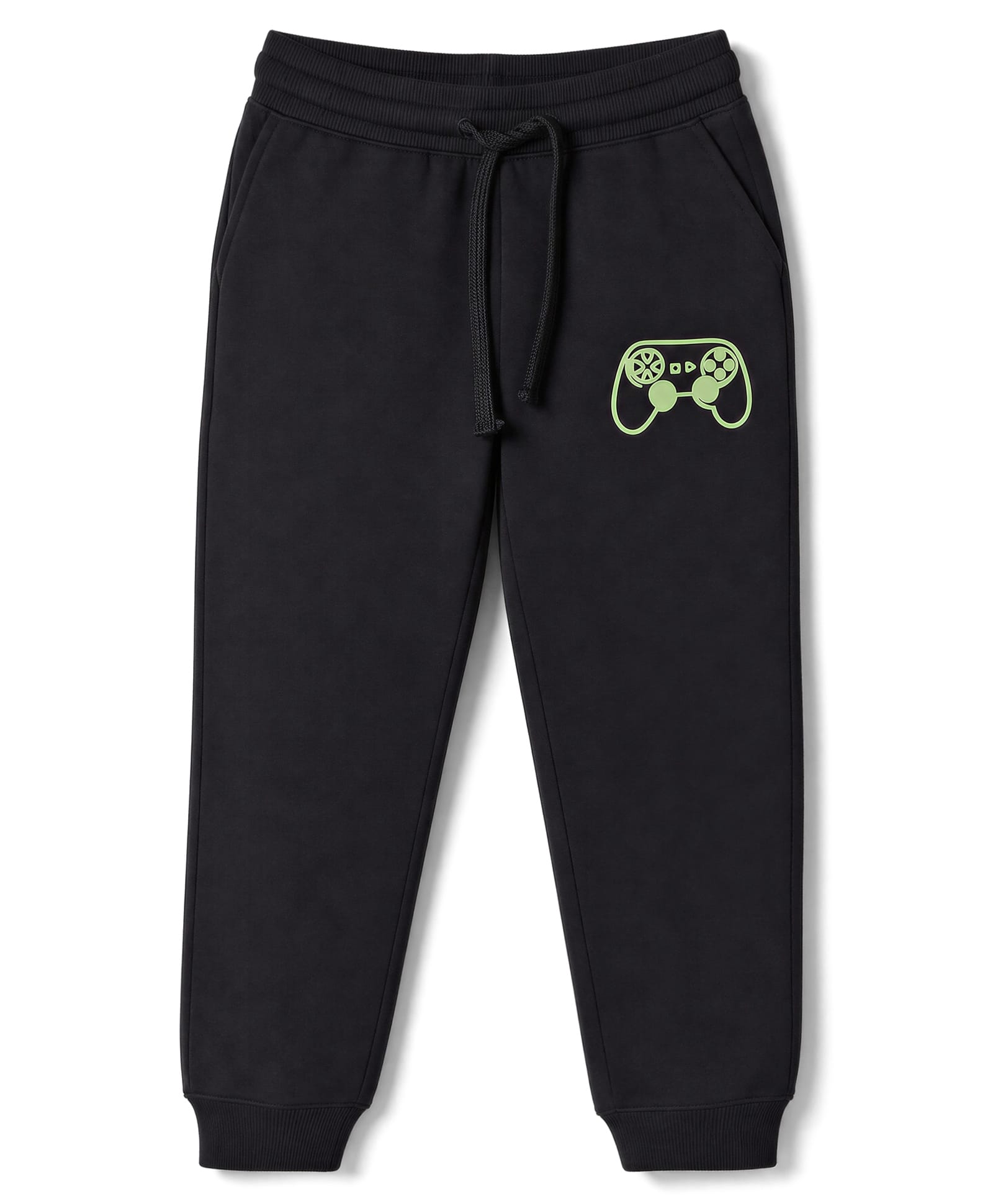 Pine Kids Cotton Knit Full Length Lounge & Track Pant With Remote Print - Black-picture-17